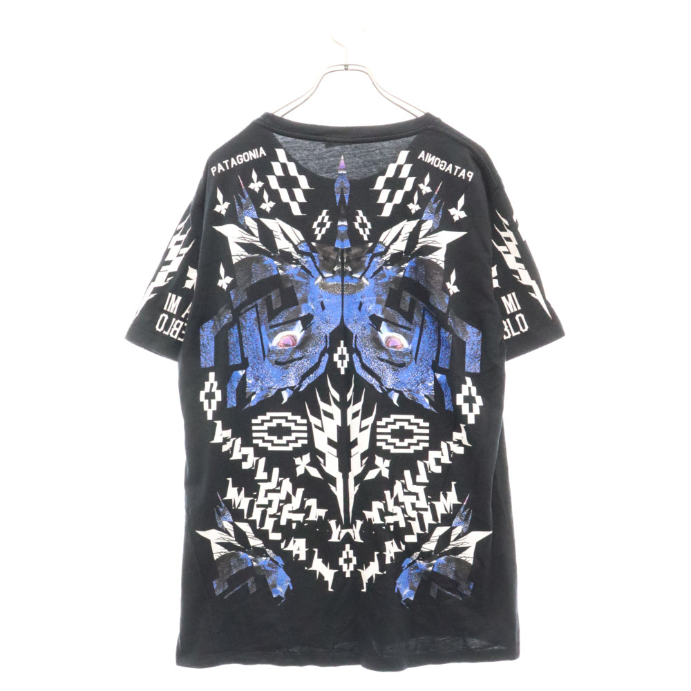 MARCELO BURLON(マルセロバーロン) COUNTY OF MILAN カウンティ ミラノ ウルフTシャツ ブラック/ブルー