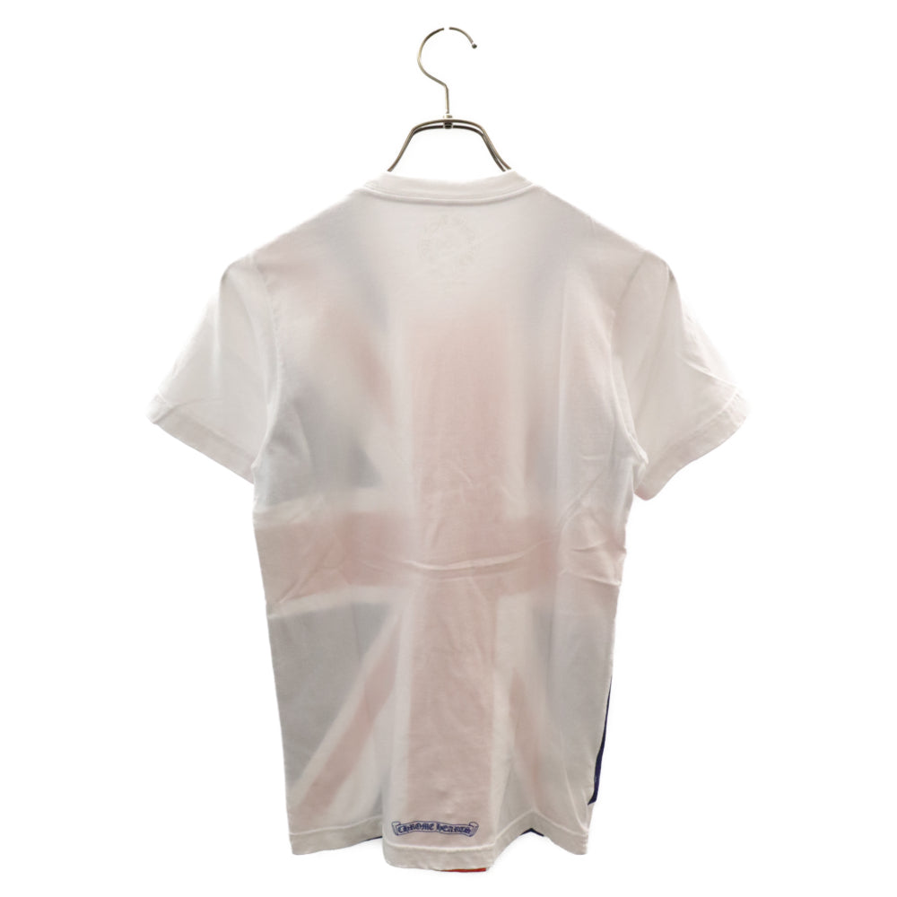 CHROME HEARTS(クロムハーツ) CH T-SHRT 1 ユニオンジャックプリントネックロゴ半袖Tシャツ ホワイト/ブルー/レッド