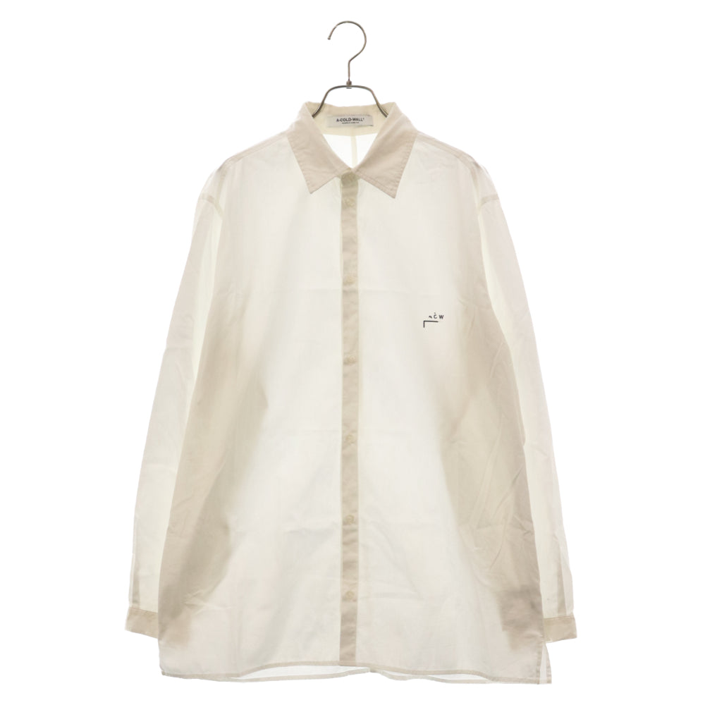 A-COLD-WALL(アコールドウォール) Cotton shirt フロントロゴプリント コットン 長袖シャツ ホワイト
