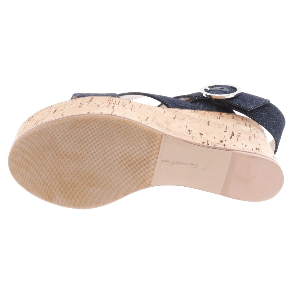 GIANNI CHIARINI(ジャンニ キアリーニ) ウェッジソール デニムベルト サンダル レディース G30524 ベージュ