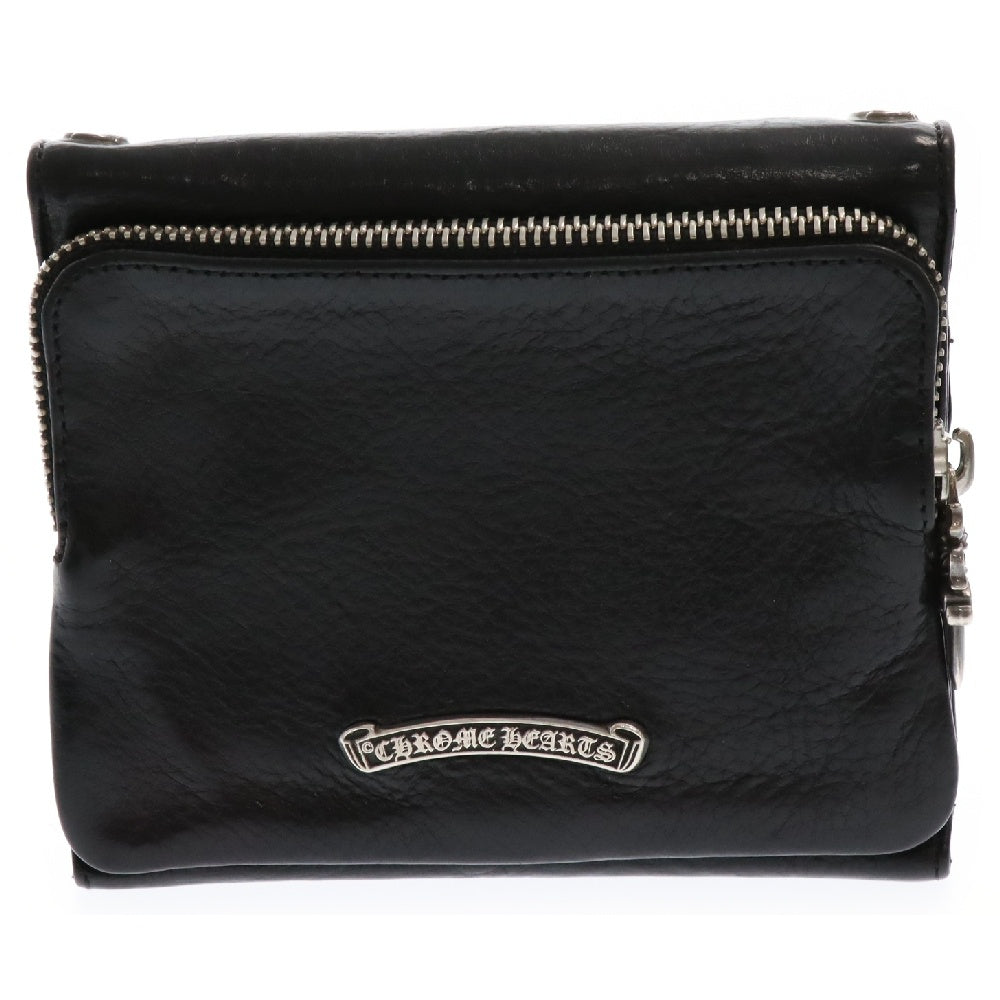 CHROME HEARTS(クロムハーツ) Big Spoon Wallet ビッグスプーンレザーウォレット 2つ折り 革財布 ブラック