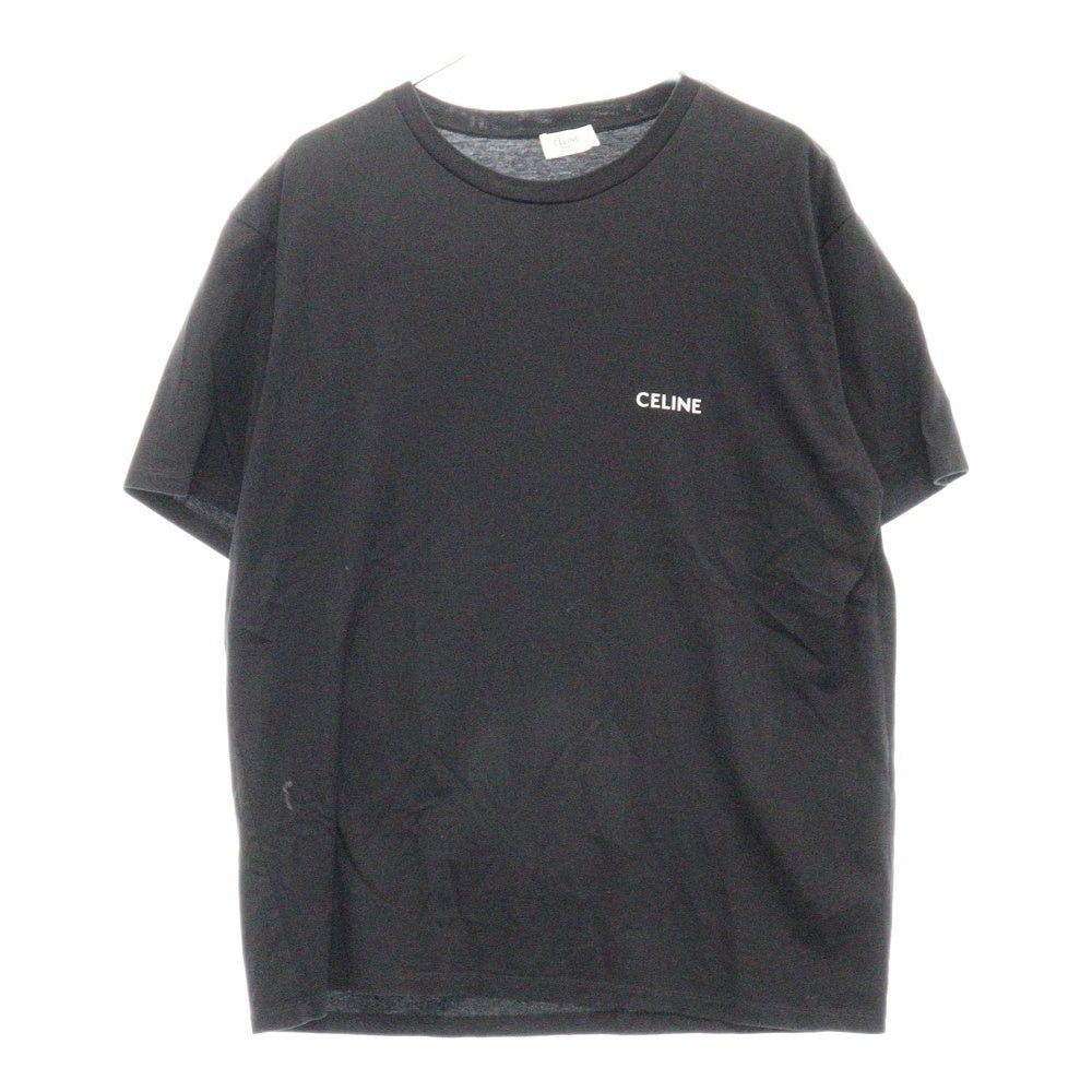 CELINE(セリーヌ) フロントロゴ コットンジャージー ルーズシルエット 半袖カットソー Tシャツ ブラック