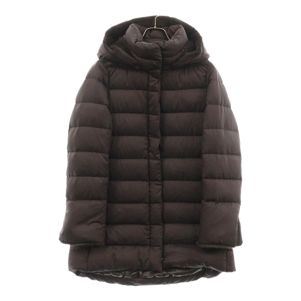 HERNO(ヘルノ) ミドル エコファー ロングコート ダウンジャケット エンジ PI001759D-12414-8993 レディース