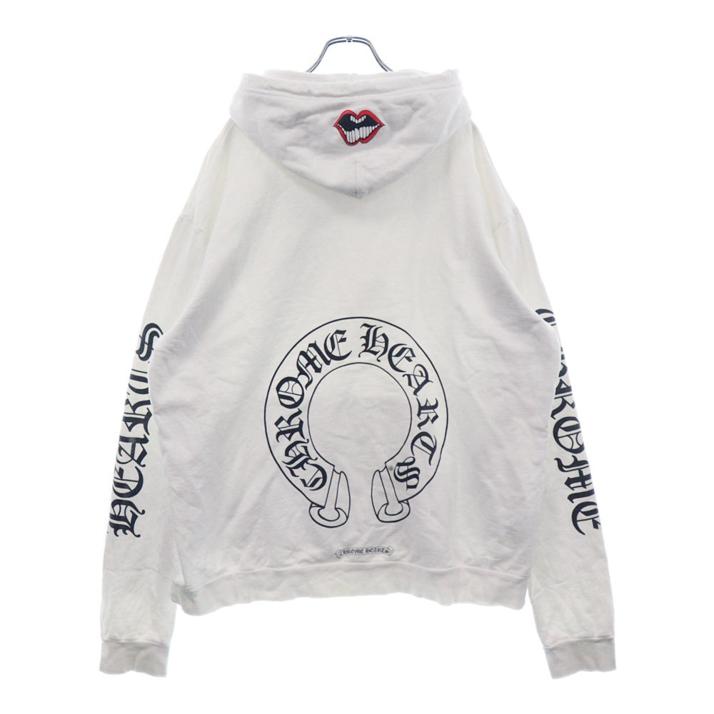 CHROME HEARTS(クロムハーツ) MATTY BOY Chomper Horseshoe Hoodie マッティボーイ チョンパー ホースシュー フーディ プルオーバーパーカー ホワイト