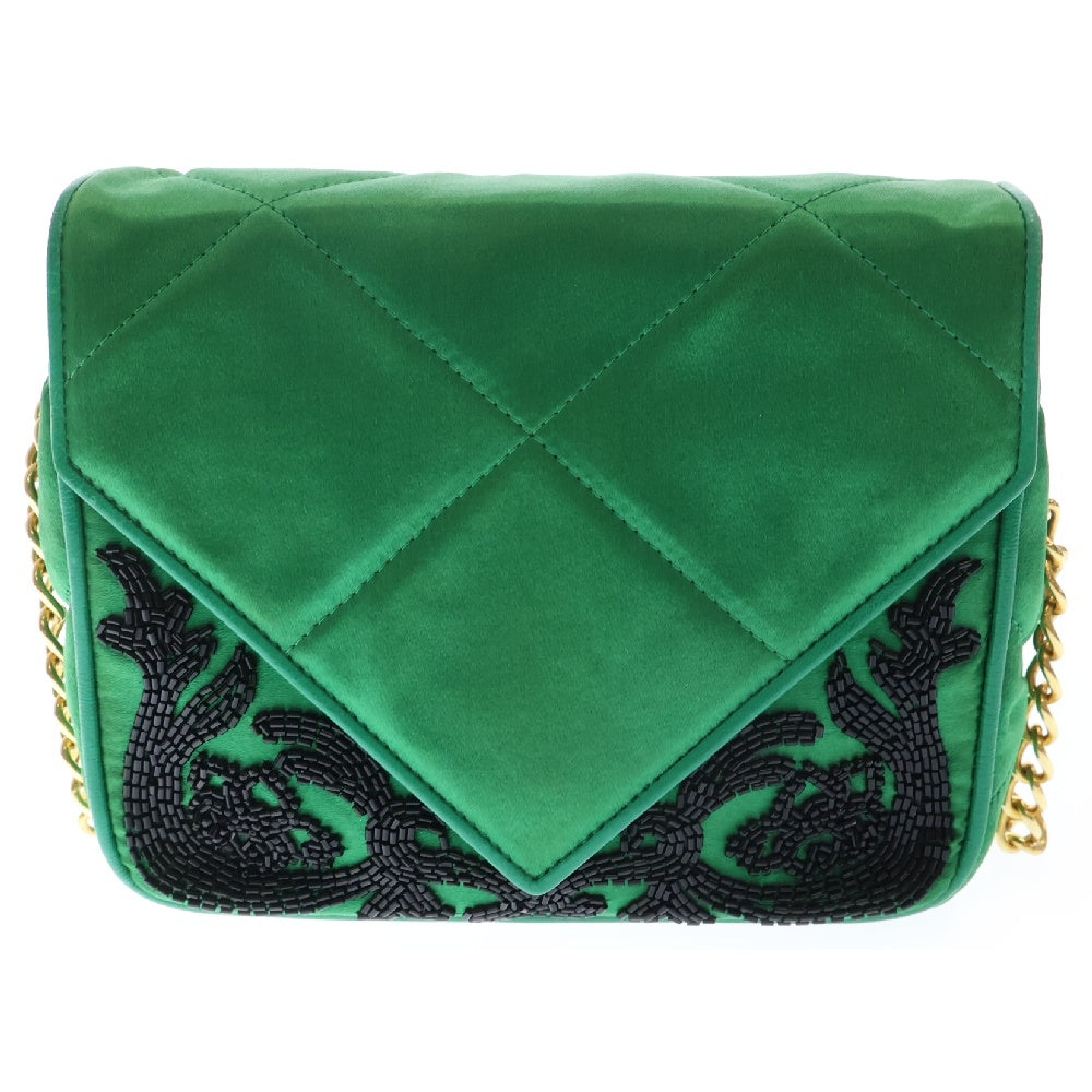 CHANEL(シャネル) ココマーク マトラッセ タッセルショルダーバッグ グリーン