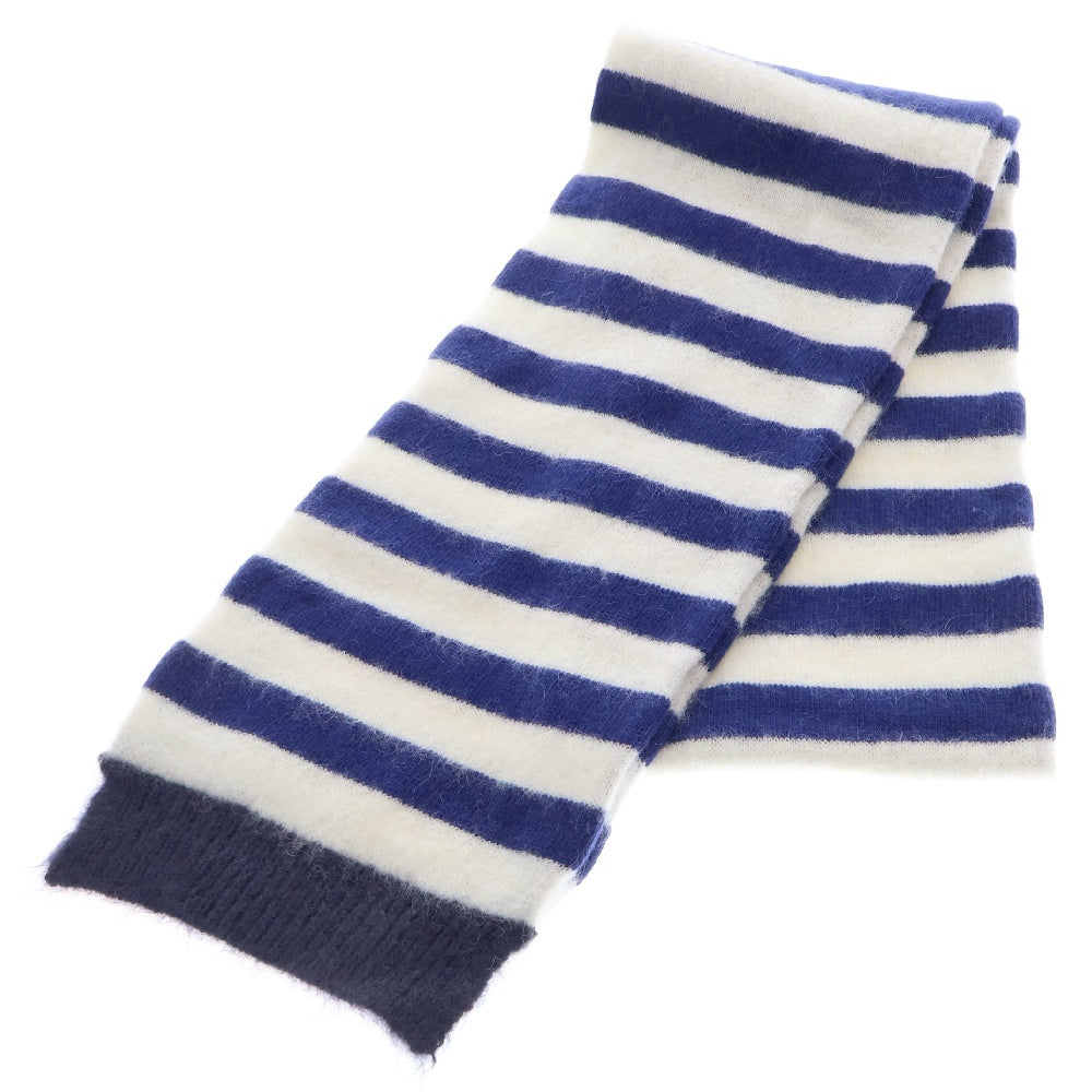 MARNI(マルニ) 13AW アルパカ混 ボーダー マフラー ネイビー/ホワイト