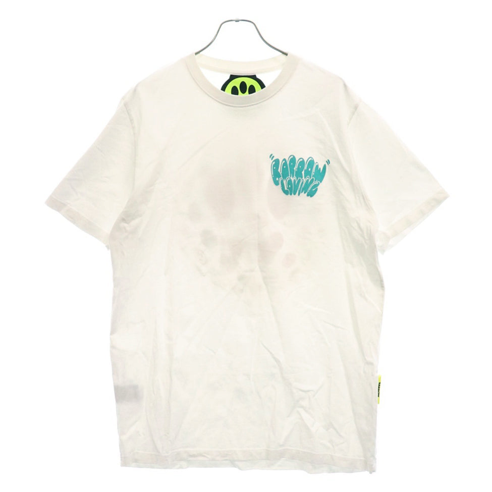BARROW(バロウ) Smile Print Tee スマイルプリント クルーネック 半袖Tシャツカットソー ホワイト 034091