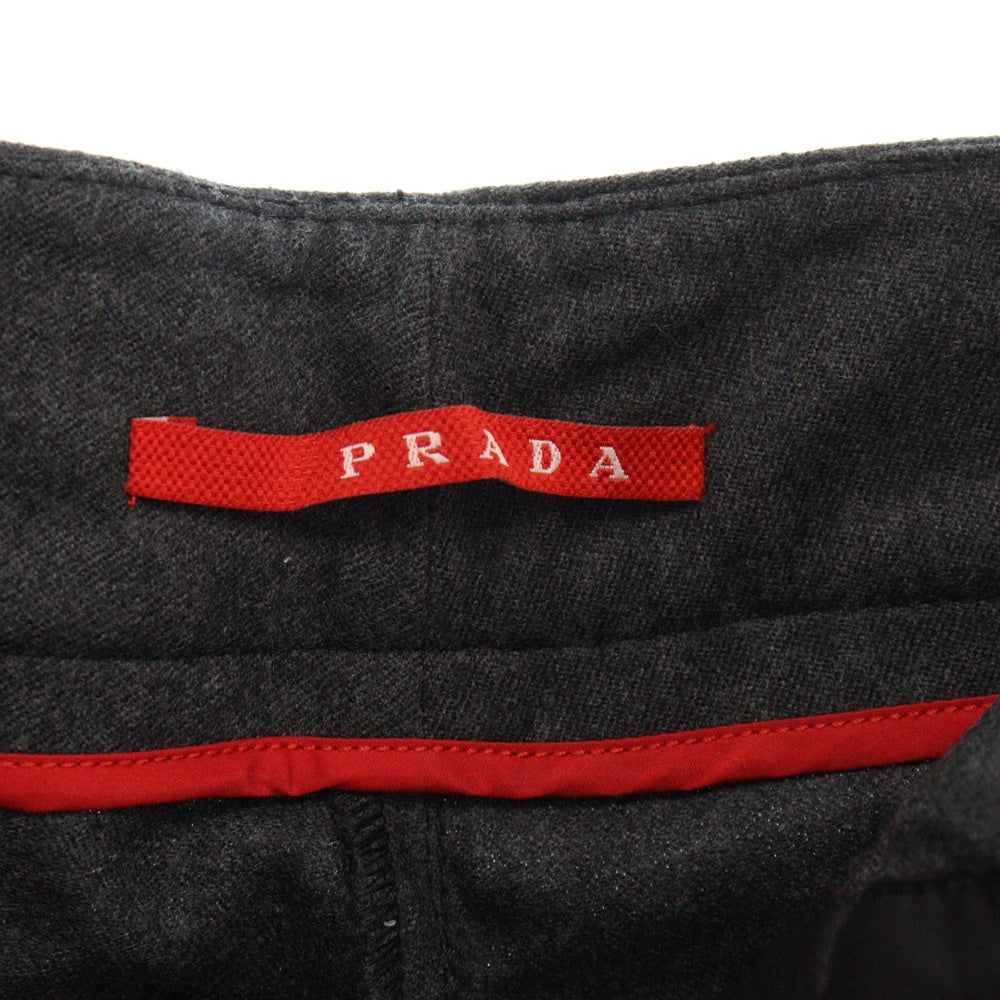 PRADA(プラダ) ジップフライ ウール スラックスパンツ グレー レディース 22H311