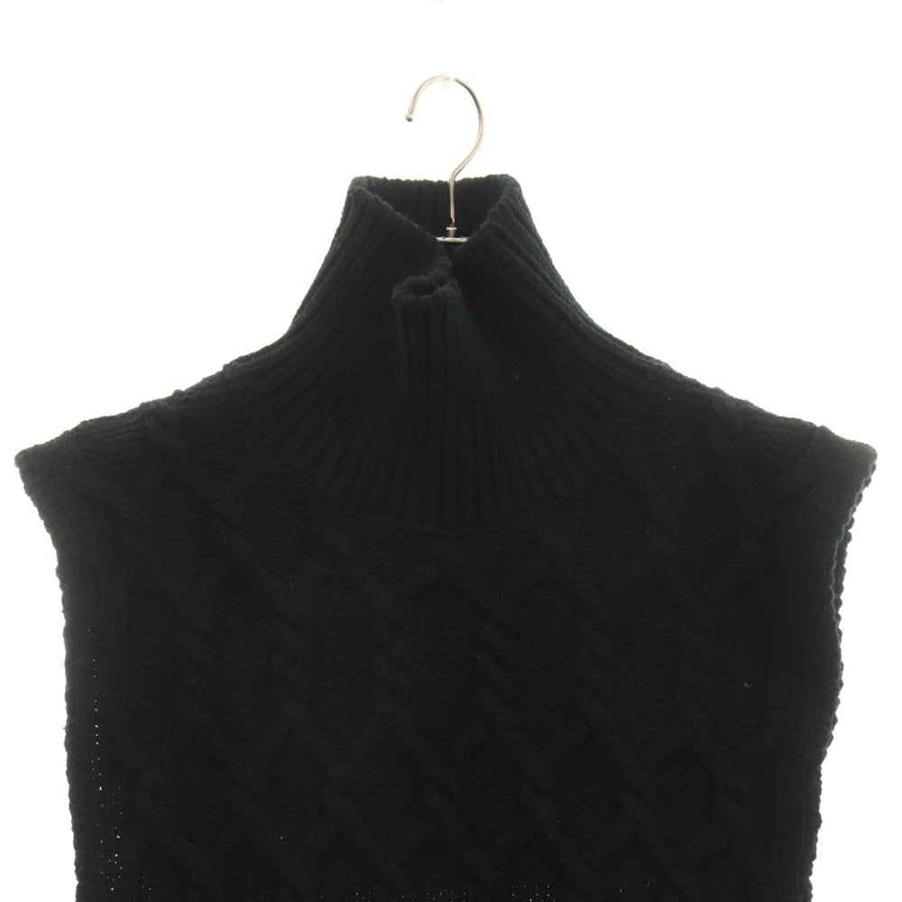 JIL SANDER(ジルサンダー) ノースリーブ ケーブルニット ブラック KR JM IW 0531