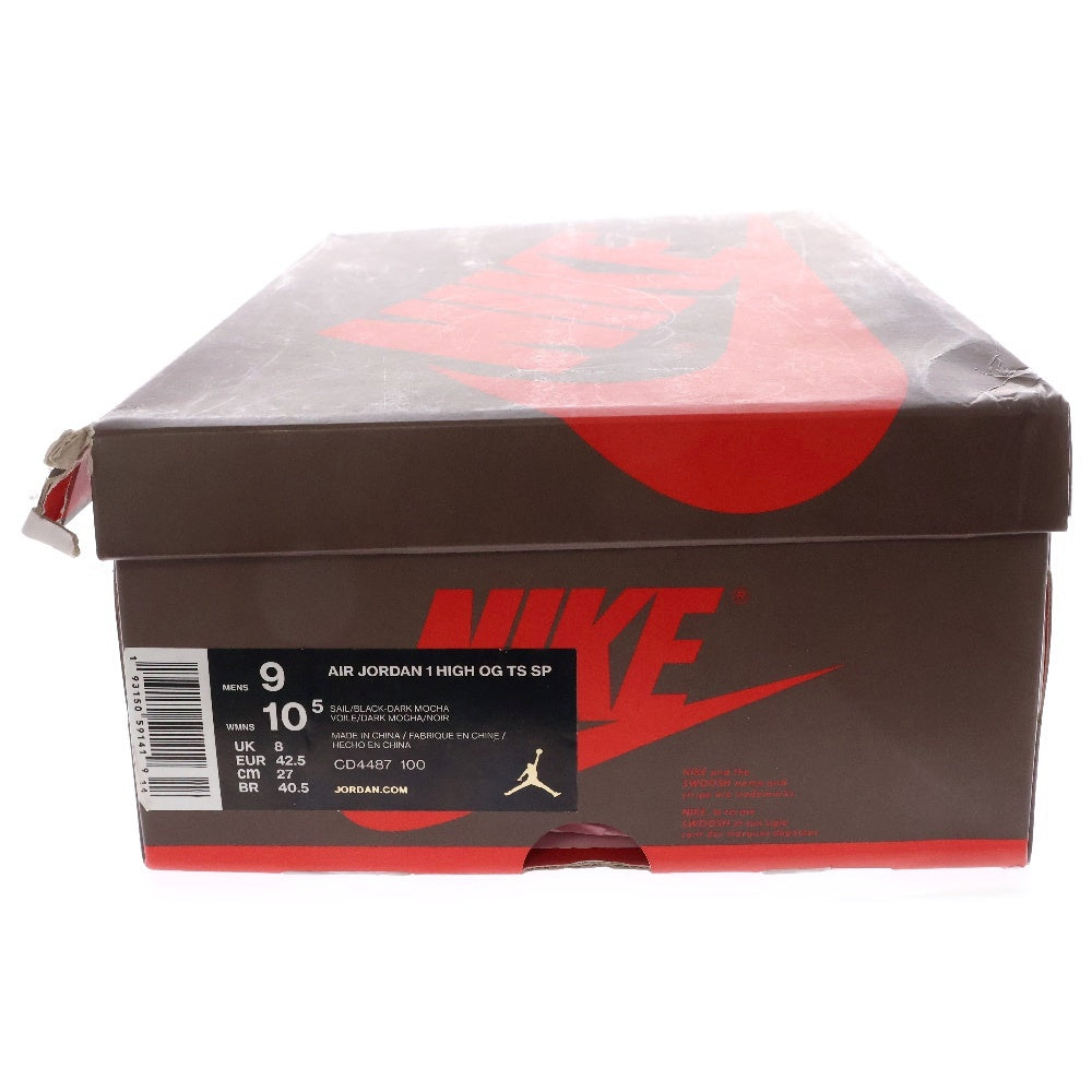 NIKE(ナイキ) ×TRAVIS SCOTT AIR JORDAN 1 RETRO HIGH OG TS SP トラヴィススコット エアジョーダン1 レトロ ハイカットスニーカー CD4487-100 ブラウン US9/27.0cm