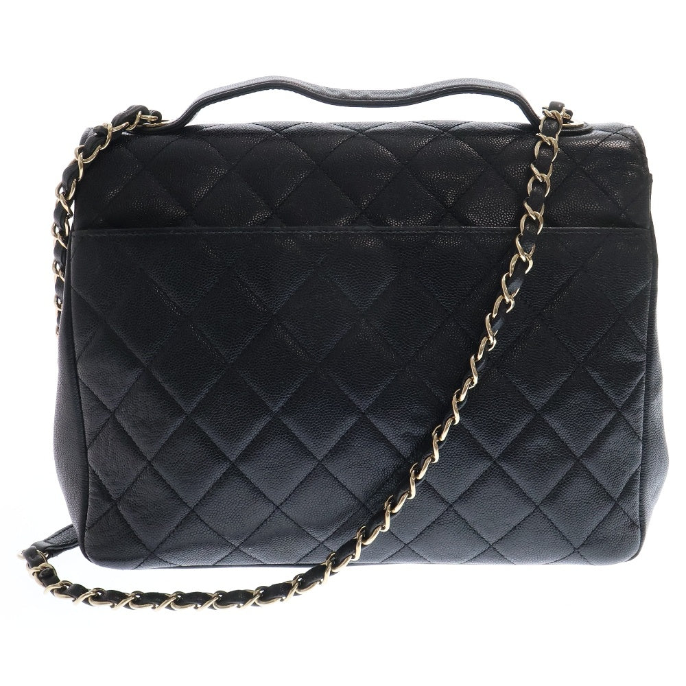 CHANEL(シャネル) マトラッセ ビジネス アフィニティ ラージ 2WAY キャビアスキン チェーンショルダーハンドバッグ ブラック レディース A93608