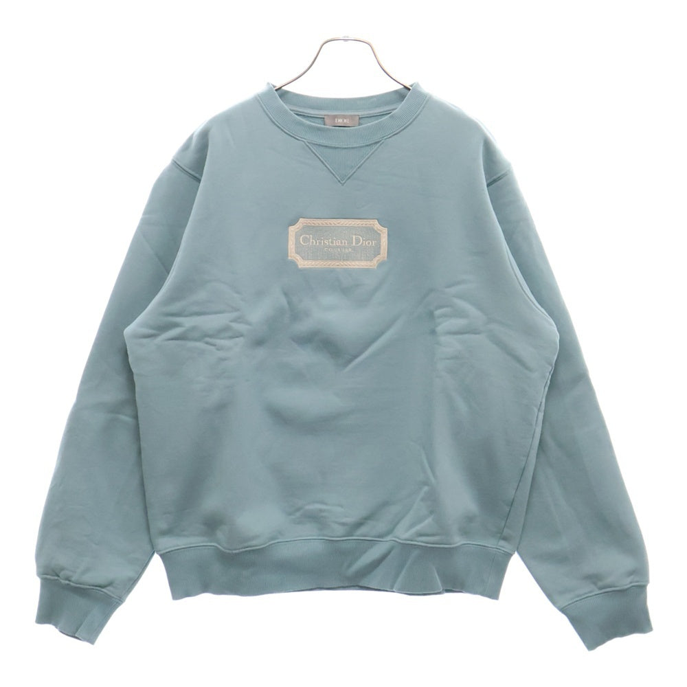DIOR(ディオール) 23AW フロントロゴ刺繍 クルーネックスウェット ライトブルー 343J694A0531