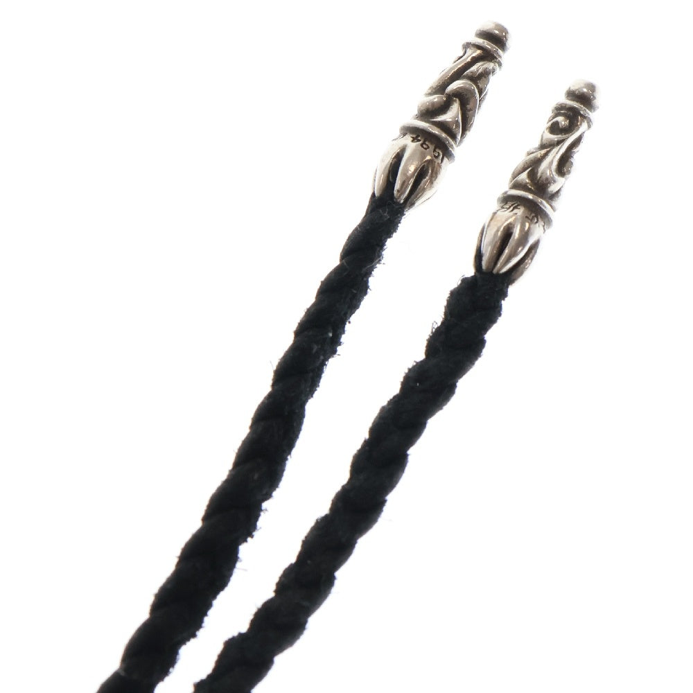 CHROME HEARTS(クロムハーツ) LEATHER BRAID SCROLL ネックレス レザーブレイドネックレス ブラック/シルバー BCA377