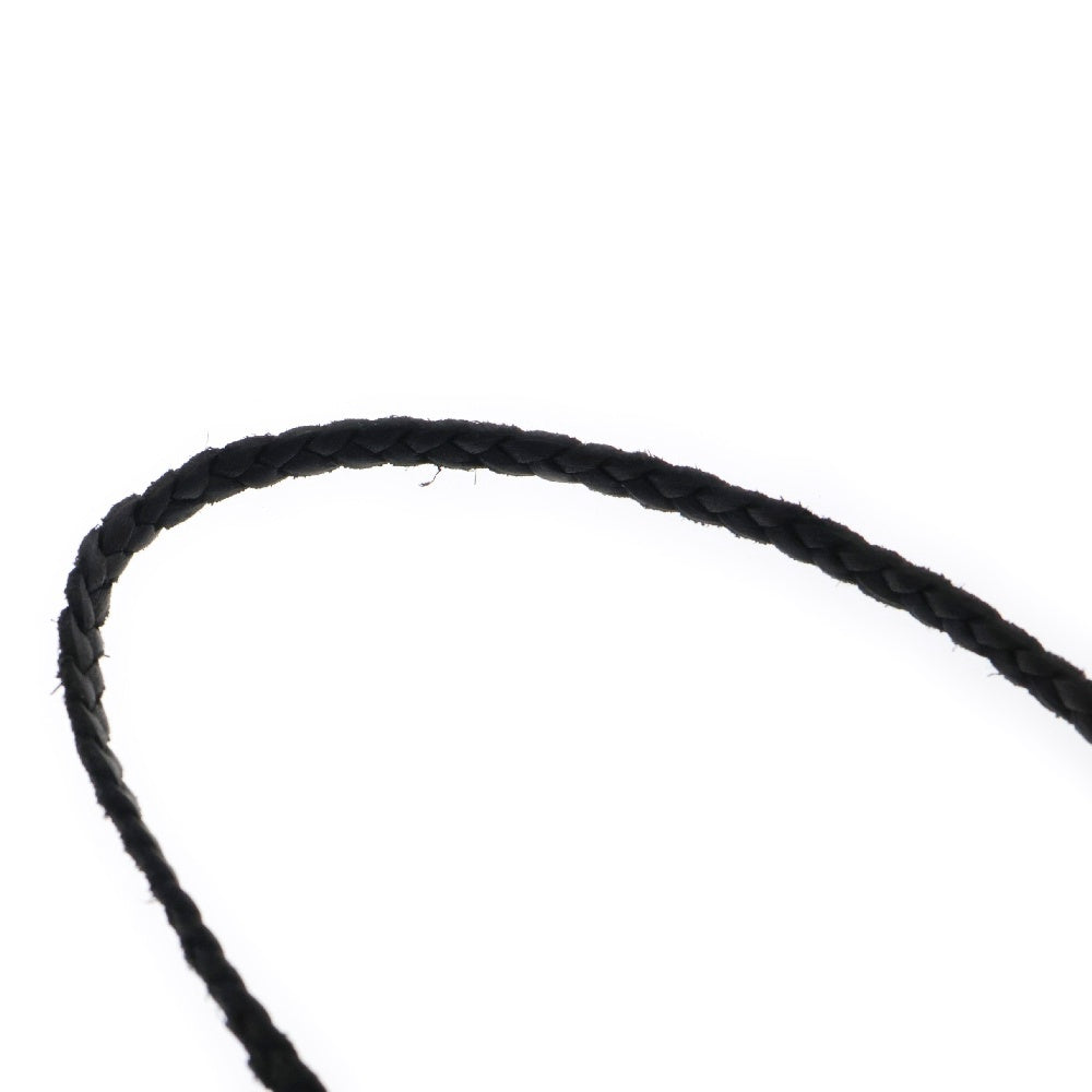 CHROME HEARTS(クロムハーツ) LEATHER BRAID SCROLL ネックレス レザーブレイドネックレス ブラック/シルバー BCA377