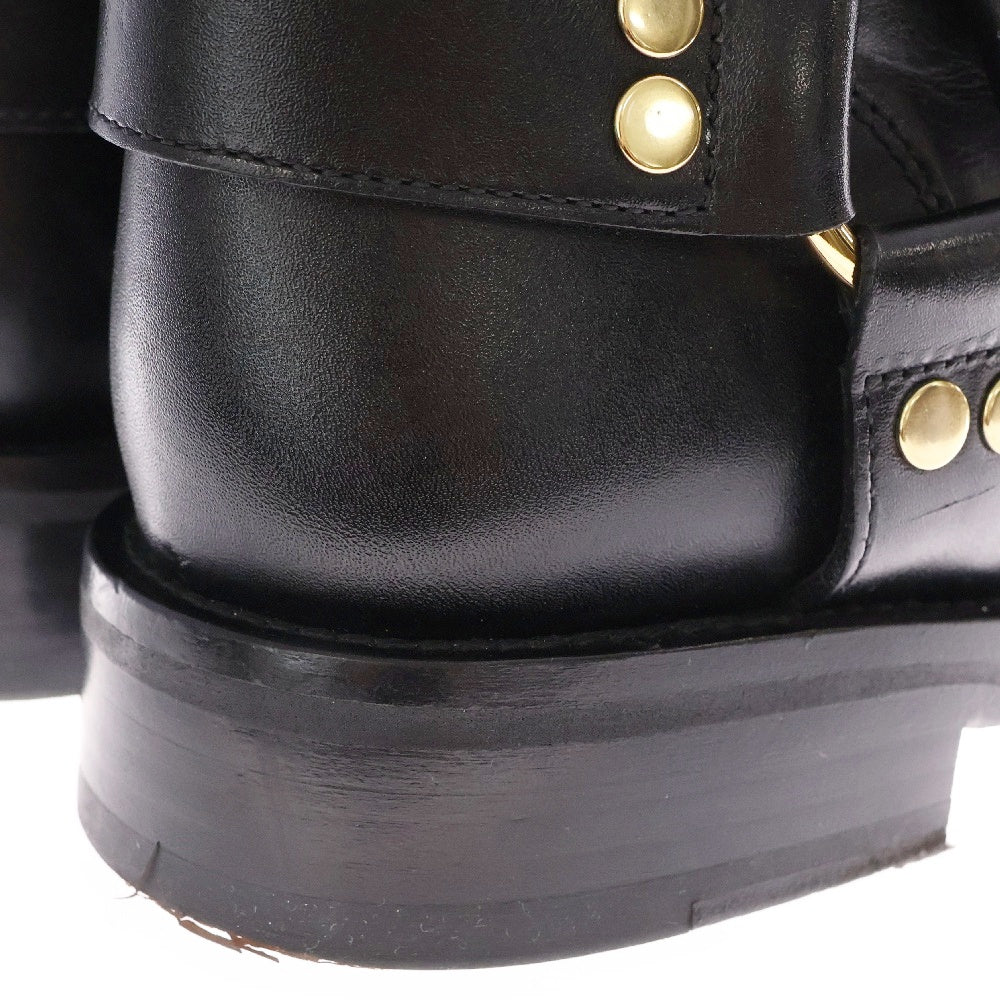 CELINE(セリーヌ) バイエディスリマン ハーネス ミッドバイカー レザーブーツ レディース ブラック BE0249