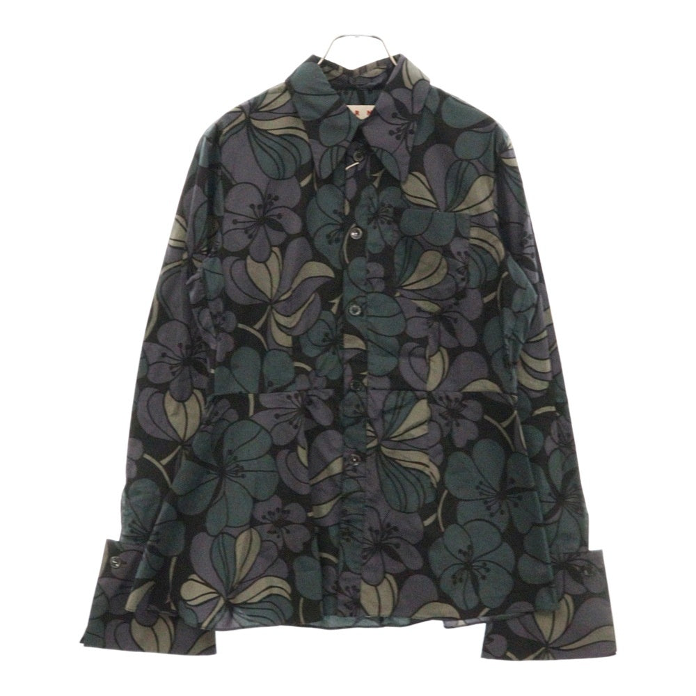 MARNI(マルニ) 花柄 長袖コットンフレアシャツ マルチカラー CAMAS06A00TCS85
