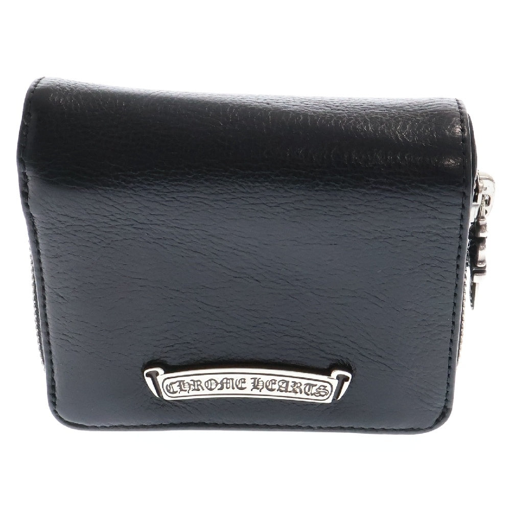 CHROME HEARTS(クロムハーツ) SQ ZIP BILL スクエアジップビル レザーウォレット 財布 ブラック BCA376