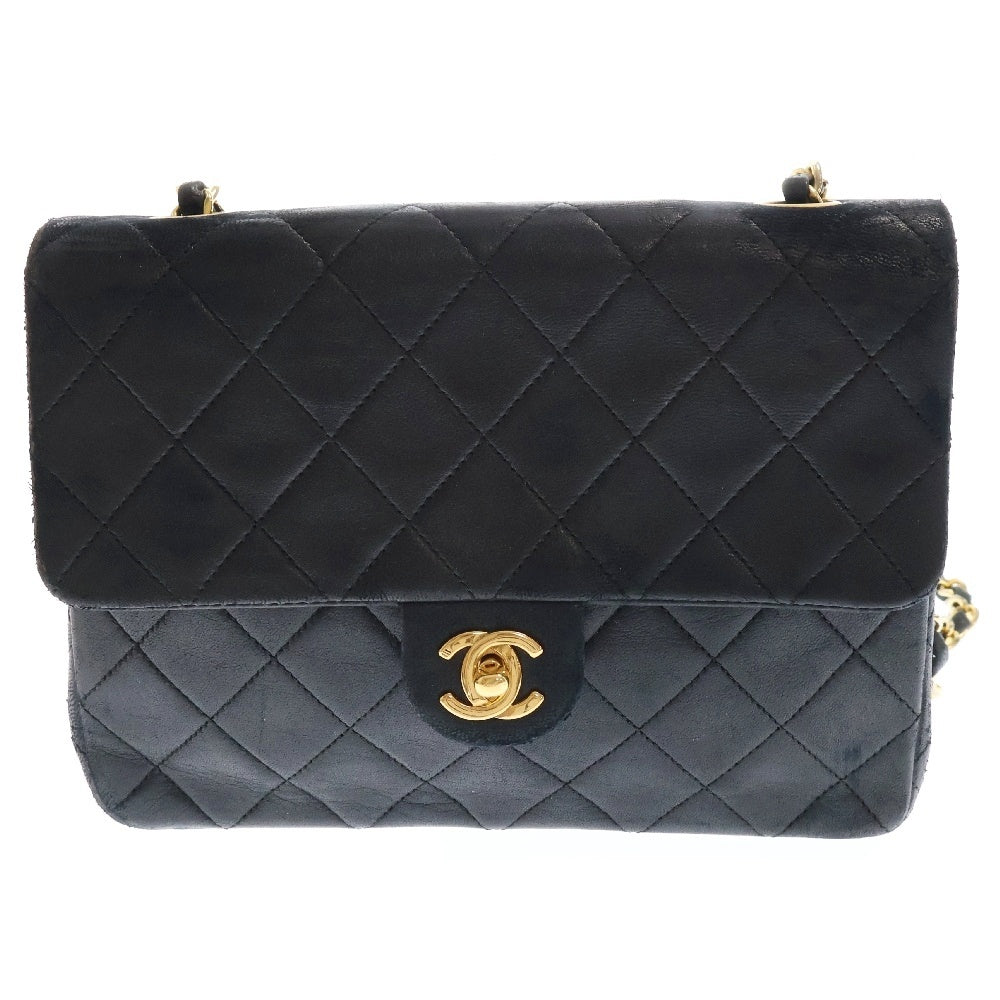 CHANEL(シャネル) ヴィンテージ マトラッセ ココマーク チェーンショルダーバッグ ブラック