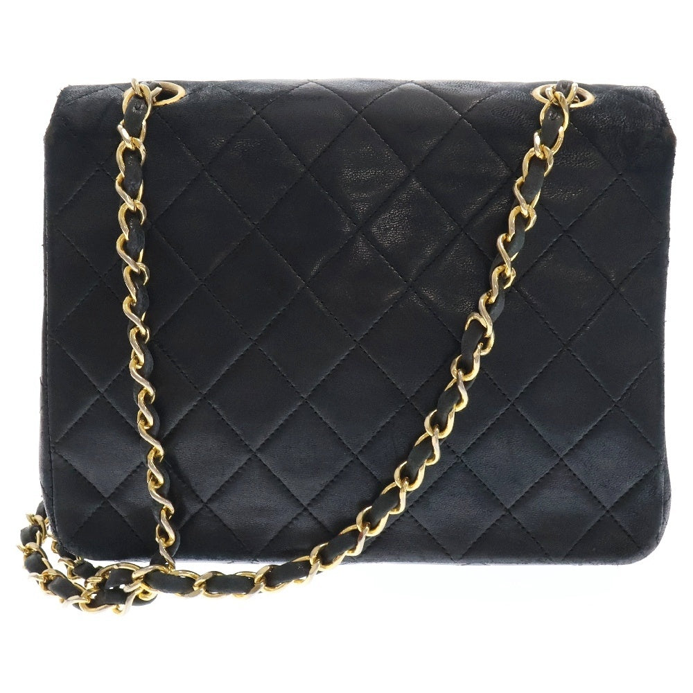 CHANEL(シャネル) ヴィンテージ マトラッセ ココマーク チェーンショルダーバッグ ブラック