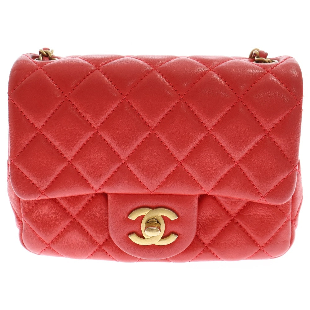 CHANEL(シャネル) ミニマトラッセ ココマーク チェーンショルダーバッグ レッド AS1786