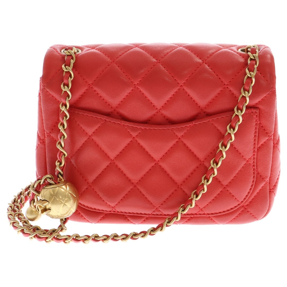 CHANEL(シャネル) ミニマトラッセ ココマーク チェーンショルダーバッグ レッド AS1786