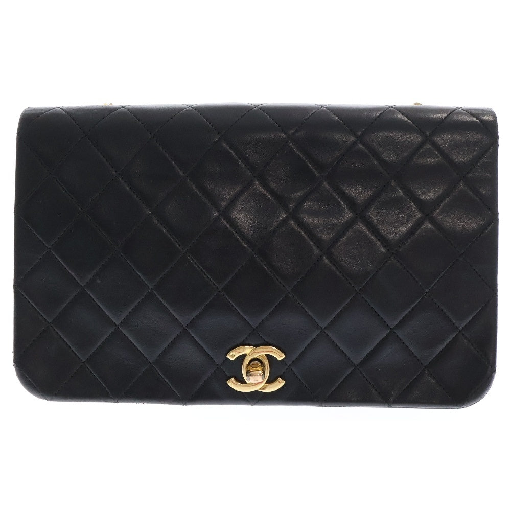 CHANEL(シャネル) ヴィンテージ マトラッセ ココマーク チェーンショルダーセカンドバッグ ブラック