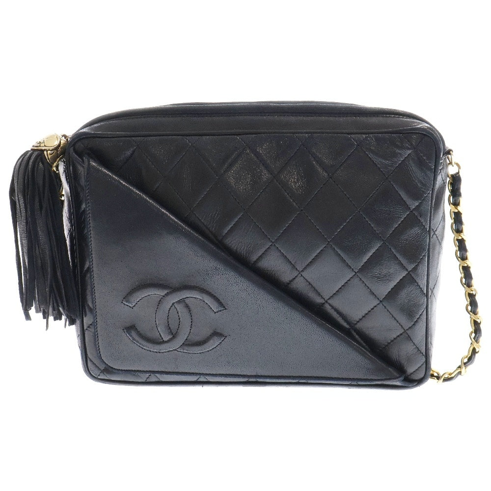 CHANEL(シャネル) マトラッセ ココマーク フリンジ チェーンショルダーバッグ レディース ブラック