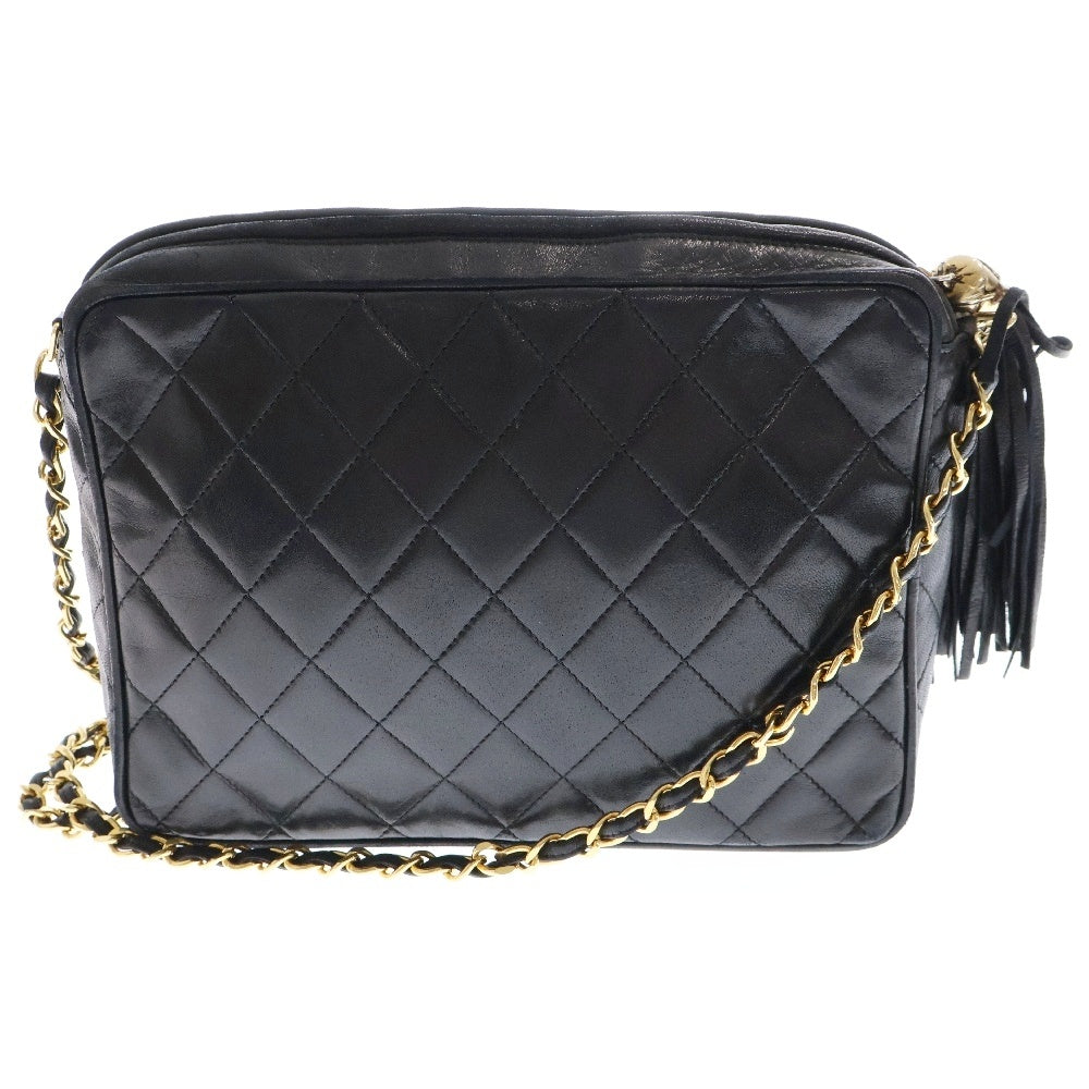 CHANEL(シャネル) マトラッセ ココマーク フリンジ チェーンショルダーバッグ レディース ブラック