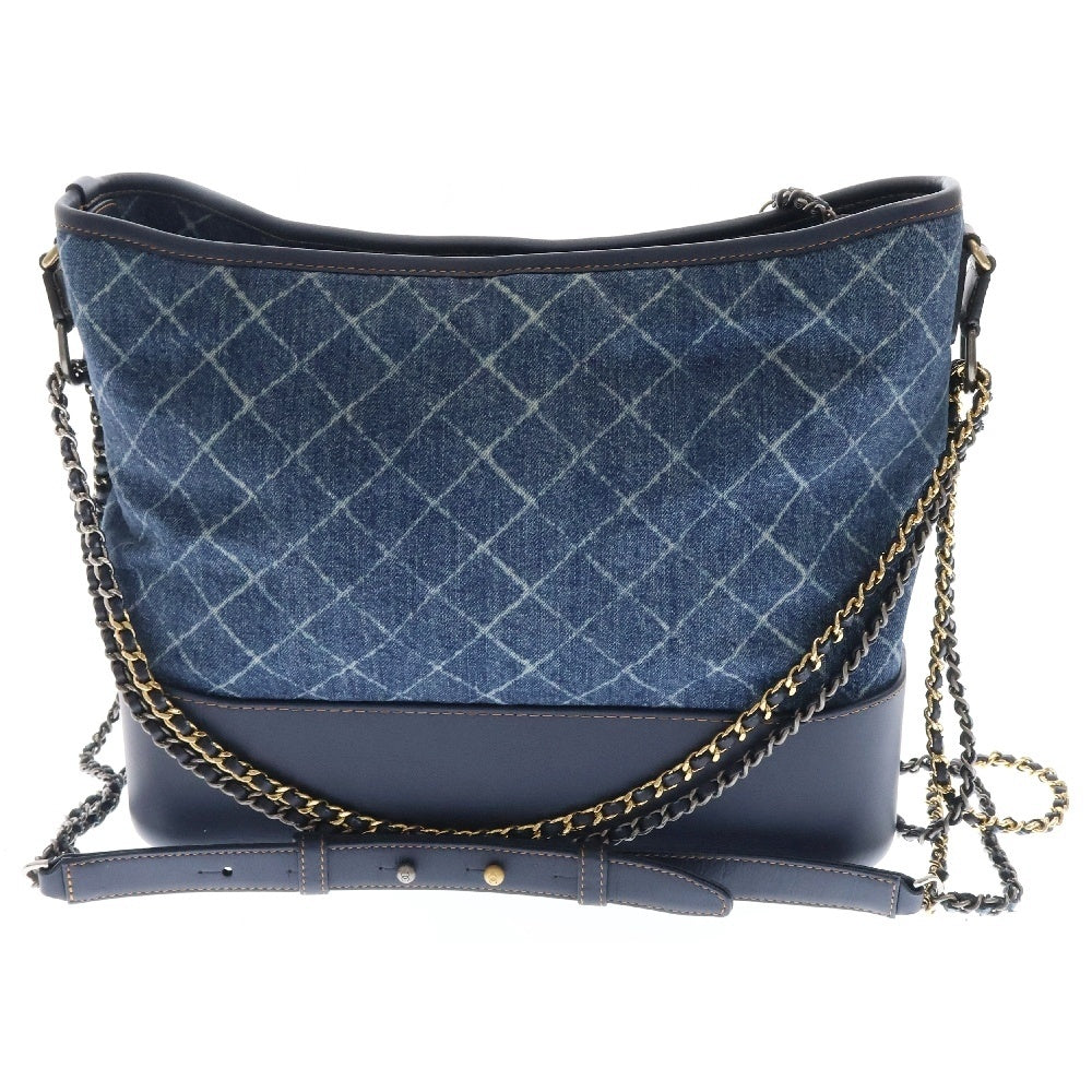 CHANEL(シャネル) ココマーク ガブリエル デニム ダブルチェーンショルダーバッグ インディゴ