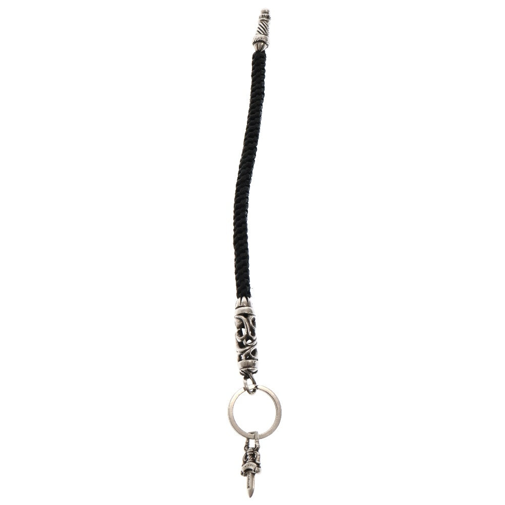 CHROME HEARTS(クロムハーツ) OLD OTC ROLLER オールド レザーストラップ キーリンク付き キーホルダー シルバー/ブラック