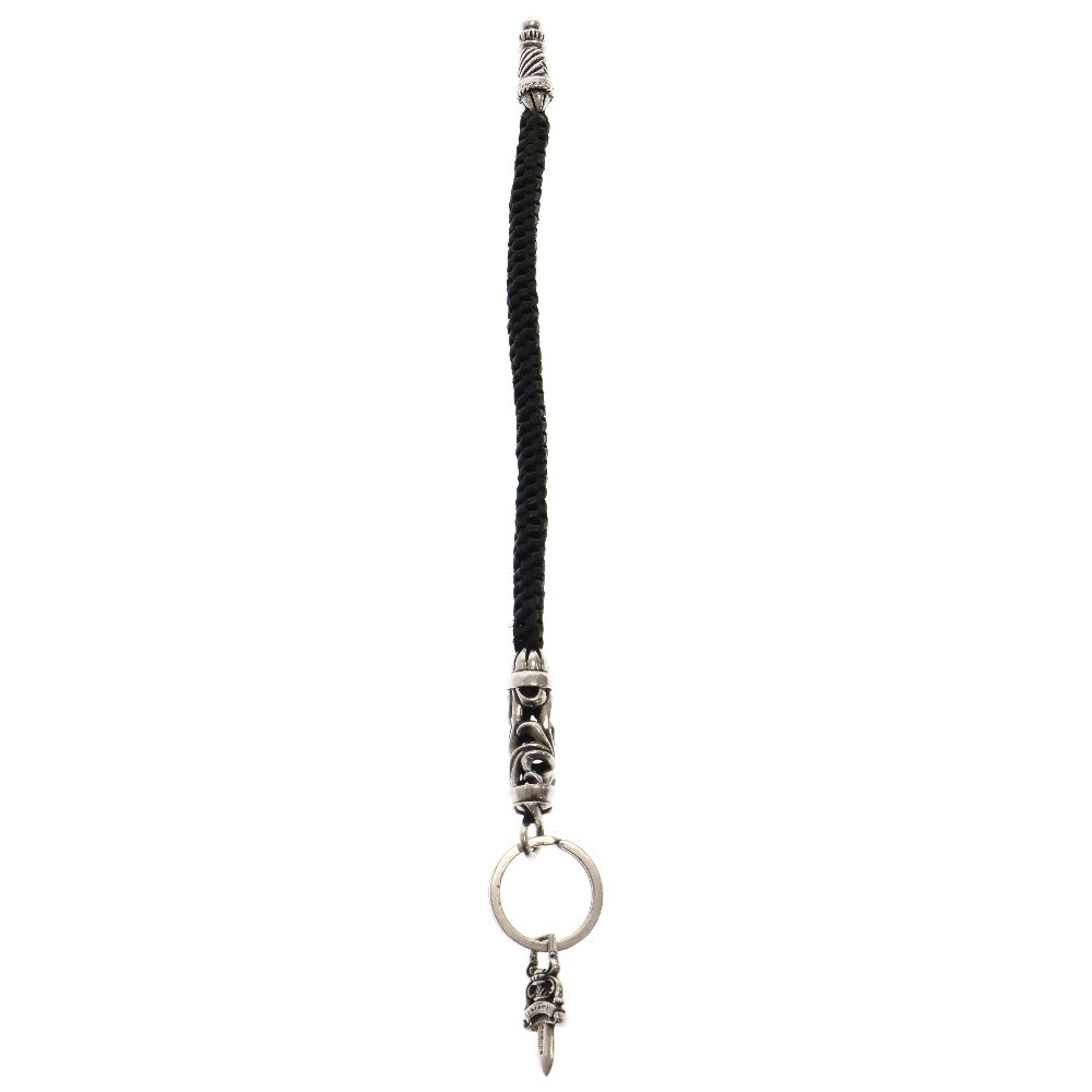 CHROME HEARTS(クロムハーツ) OLD OTC ROLLER オールド レザーストラップ キーリンク付き キーホルダー シルバー/ブラック