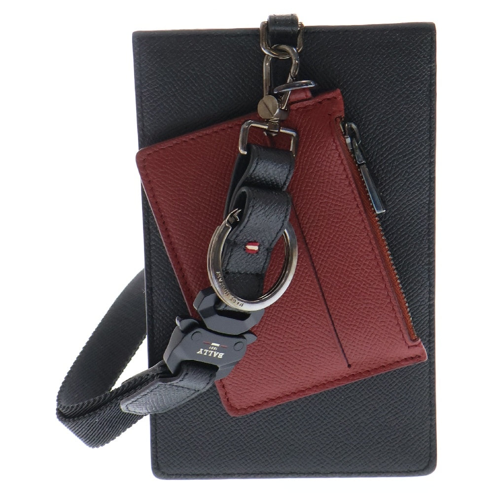 BALLY(バリー) フラグメントケース ネックストラップ レッド/ブラック