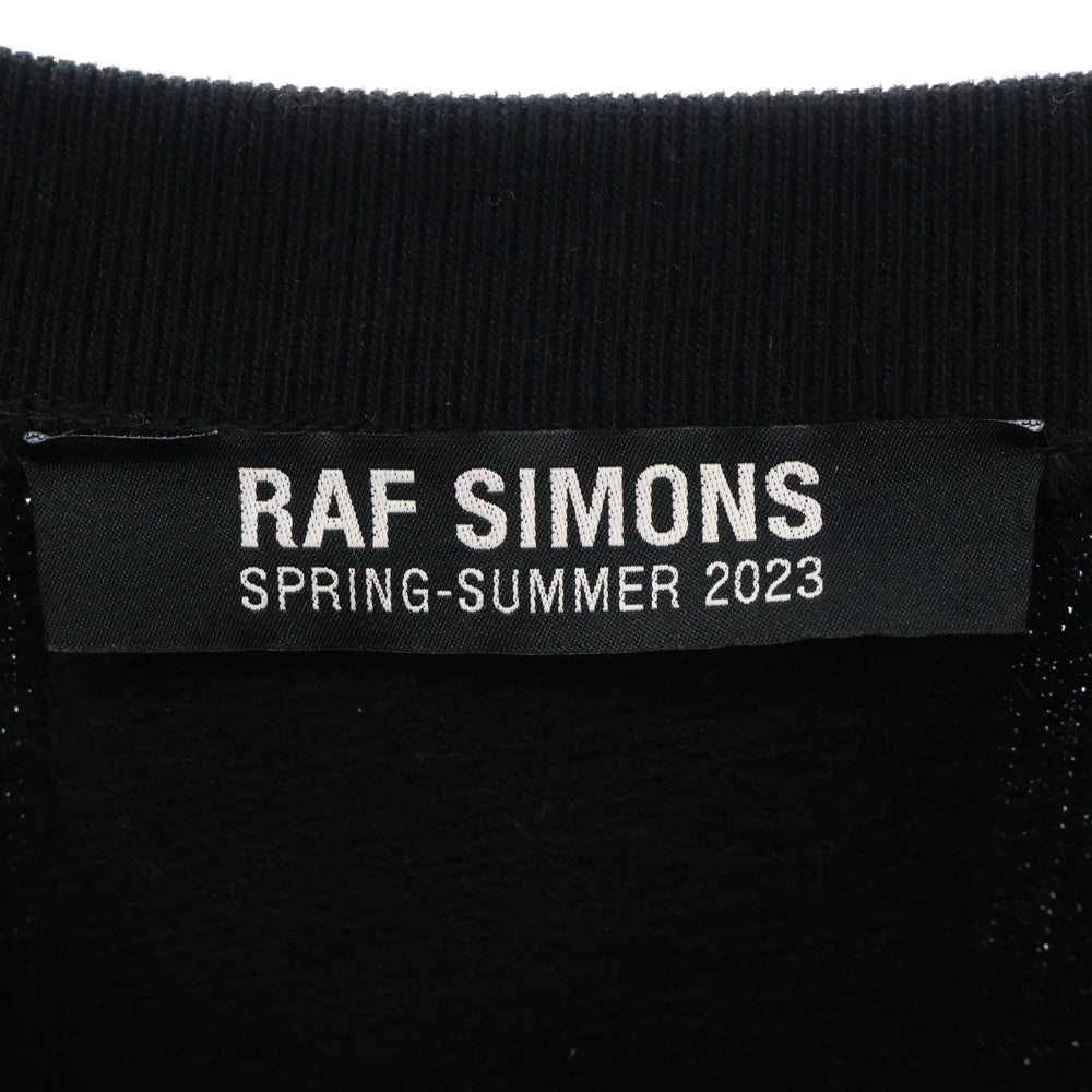 RAF SIMONS(ラフシモンズ) 23SS Oversized R Print Crew Neck Sweat オーバーサイズ スウェットトレーナー ブラック 231-M167 19004-0099