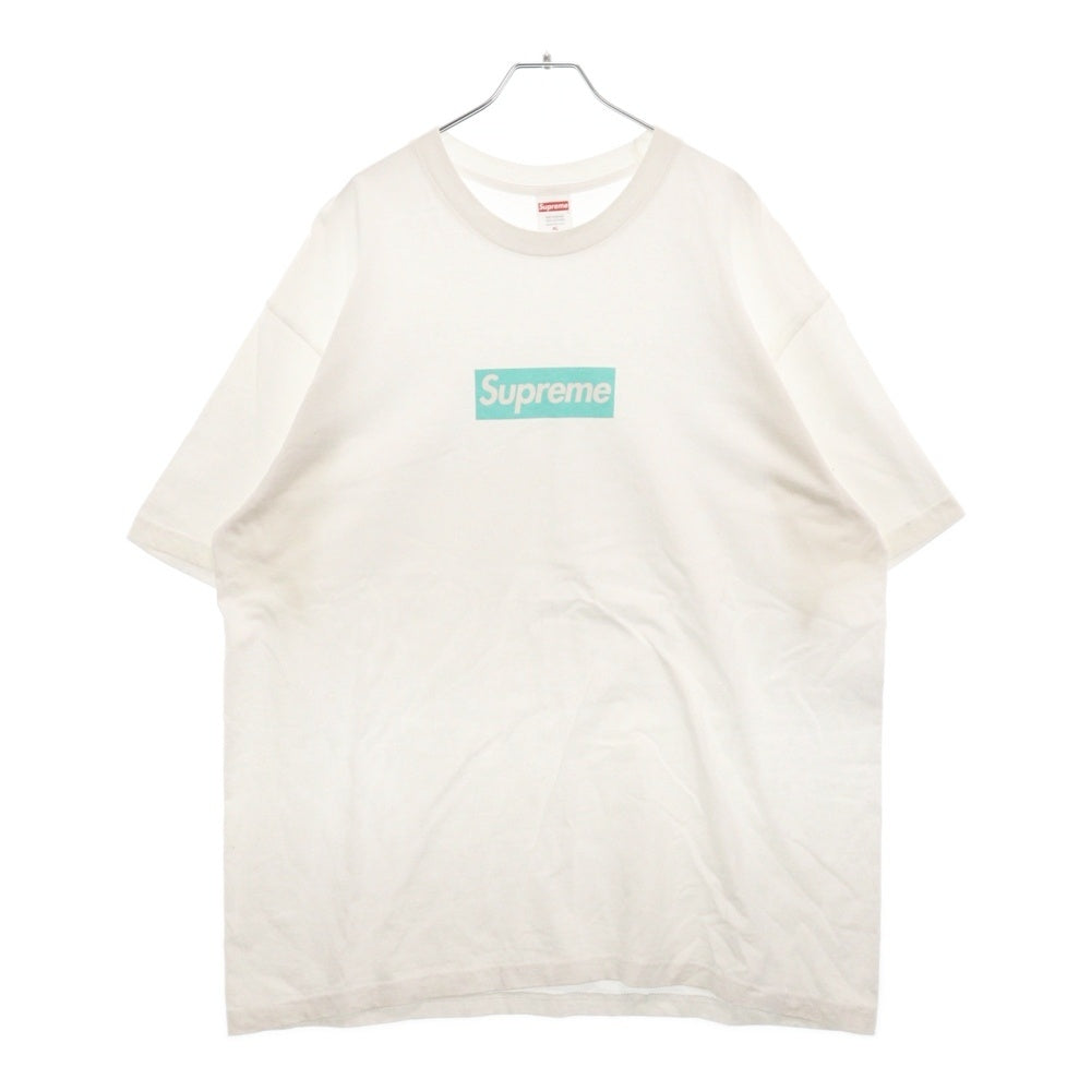 SUPREME(シュプリーム) 21AW ×TIFFANY&Co.Box Logo Tee ティファニー ボックスロゴ プリント半袖Tシャツ ホワイト