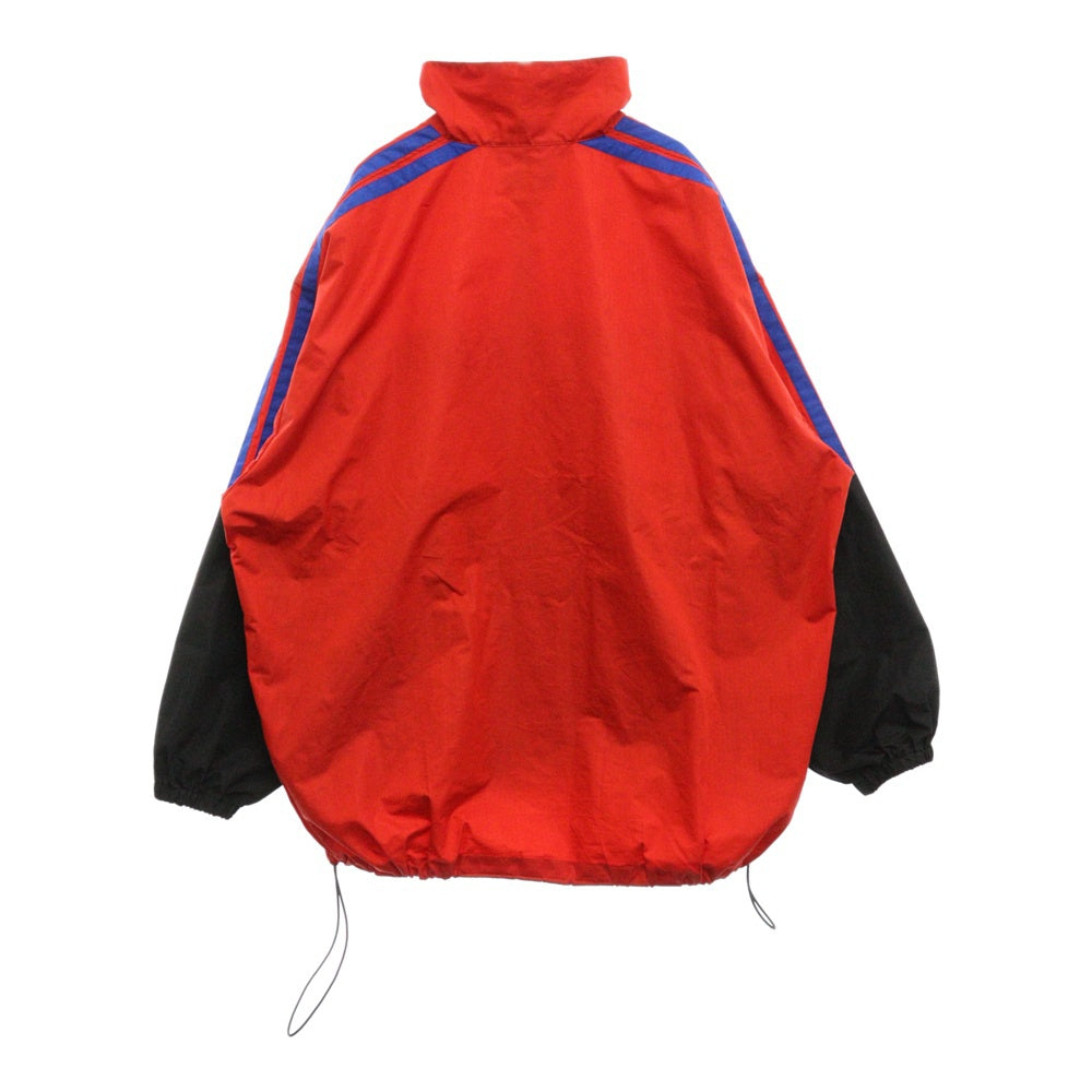 BALENCIAGA(バレンシアガ) 19SS ロゴプリント カラーブロック リップストップ ウィンドブレーカー ジャケットb ブラック/ブルー/レッド 534317 TYD33