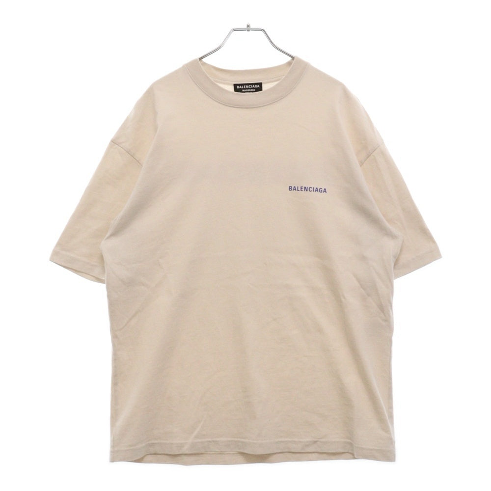 BALENCIAGA(バレンシアガ) 21SS UNISEX LOGO T-SHIRT バックロゴプリント クルーネック半袖Tシャツ アイボリー 612966 TIVG5