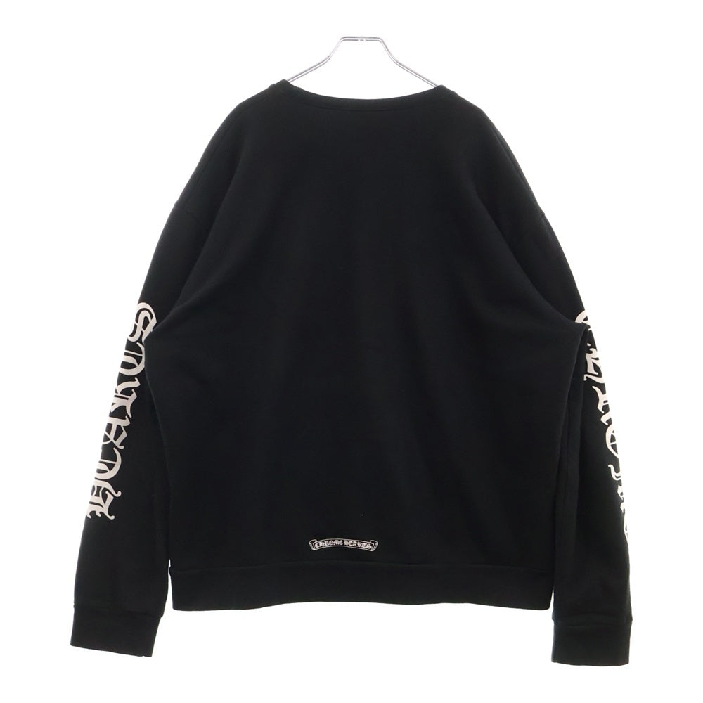 CHROME HEARTS(クロムハーツ) SWTSHRT PLVR ネックロゴプリント クルーネックスウェット トレーナー ブラック