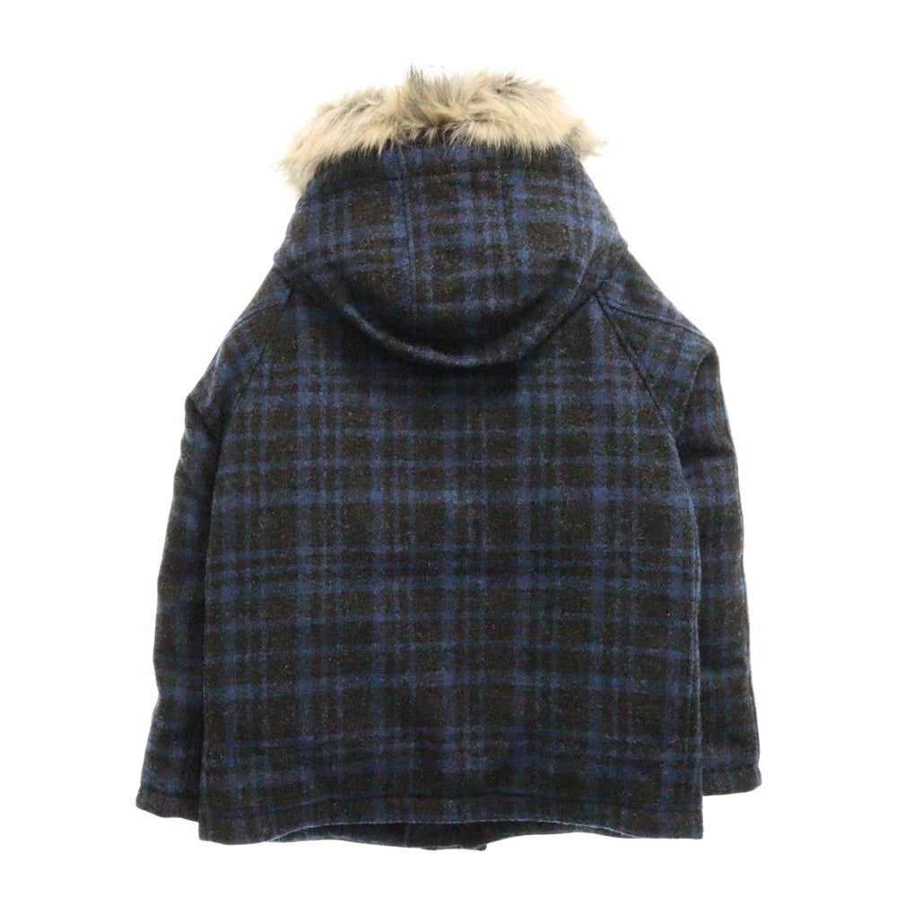 THE NORTH FACE PURPLE LABEL(ノースフェイスパープルレーベル) ×HARRIS TWEED Serow ハリーツイード セロー ツイード ファー付 ダウンジャケット ND2873N チャコール
