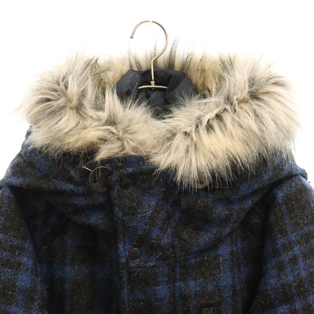 THE NORTH FACE PURPLE LABEL(ノースフェイスパープルレーベル) ×HARRIS TWEED Serow ハリーツイード セロー ツイード ファー付 ダウンジャケット ND2873N チャコール