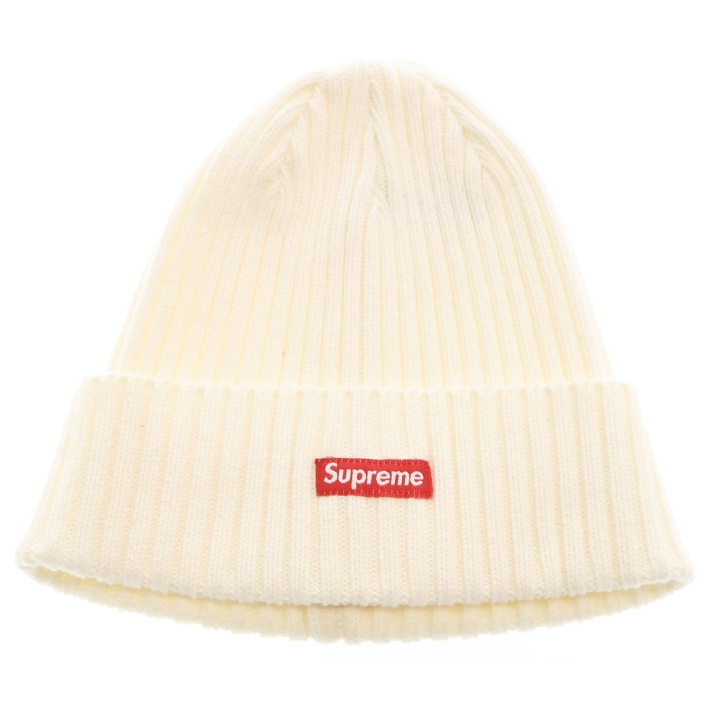 SUPREME(シュプリーム) 19SS Overdyed Beanie スモールボックスロゴリブニット アイボリー