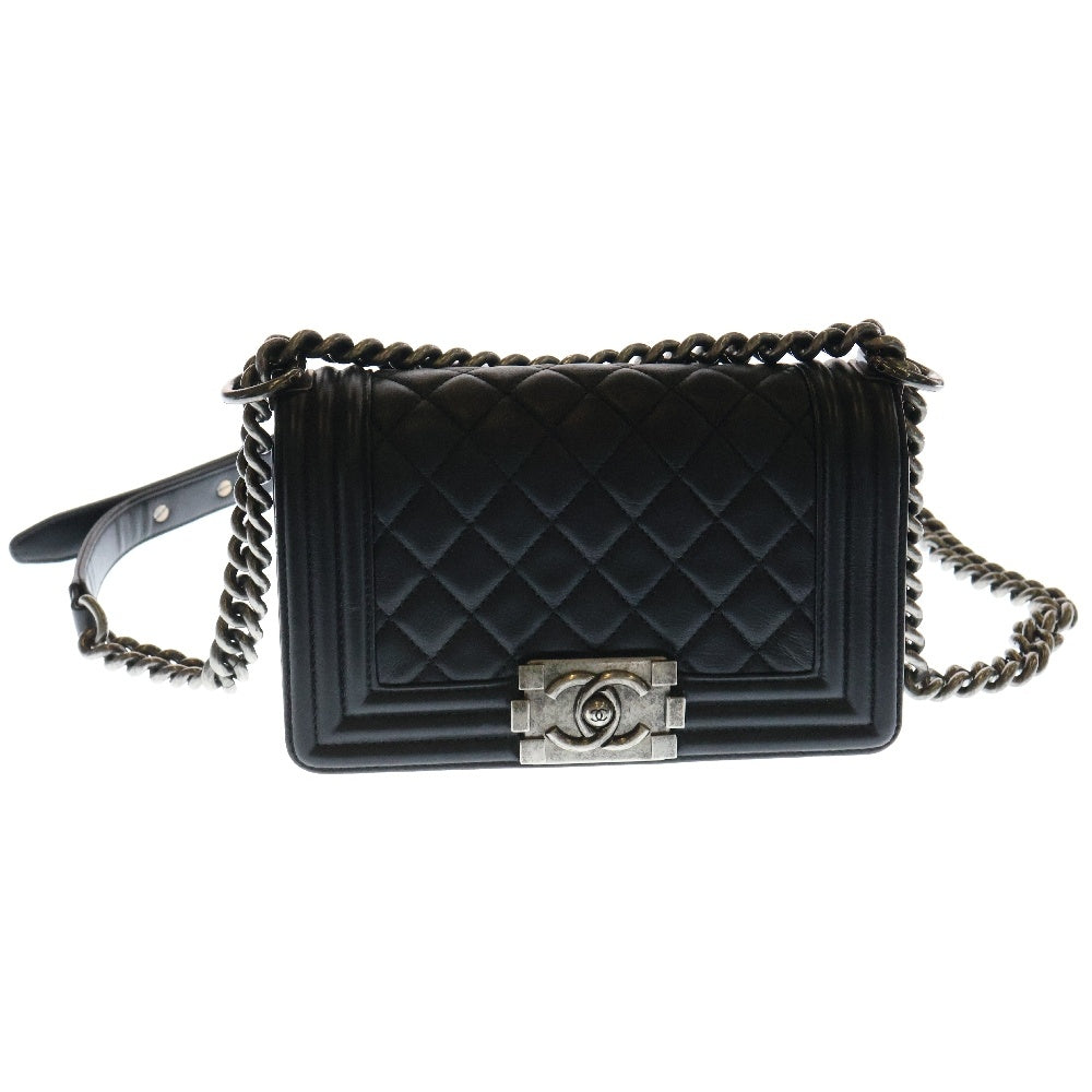 CHANEL(シャネル) ボーイシャネル スモール ラムスキン チェーンショルダーバッグ レディース ブラック