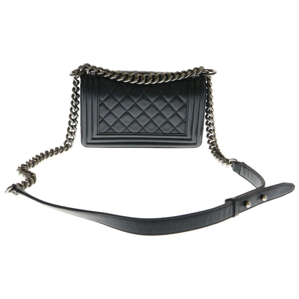 CHANEL(シャネル) ボーイシャネル スモール ラムスキン チェーンショルダーバッグ レディース ブラック