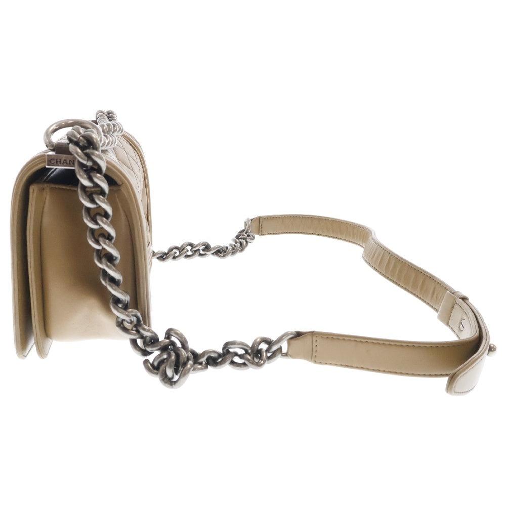 CHANEL(シャネル) ボーイシャネル スモール ラムスキン チェーンショルダーバッグ レディース ベージュ