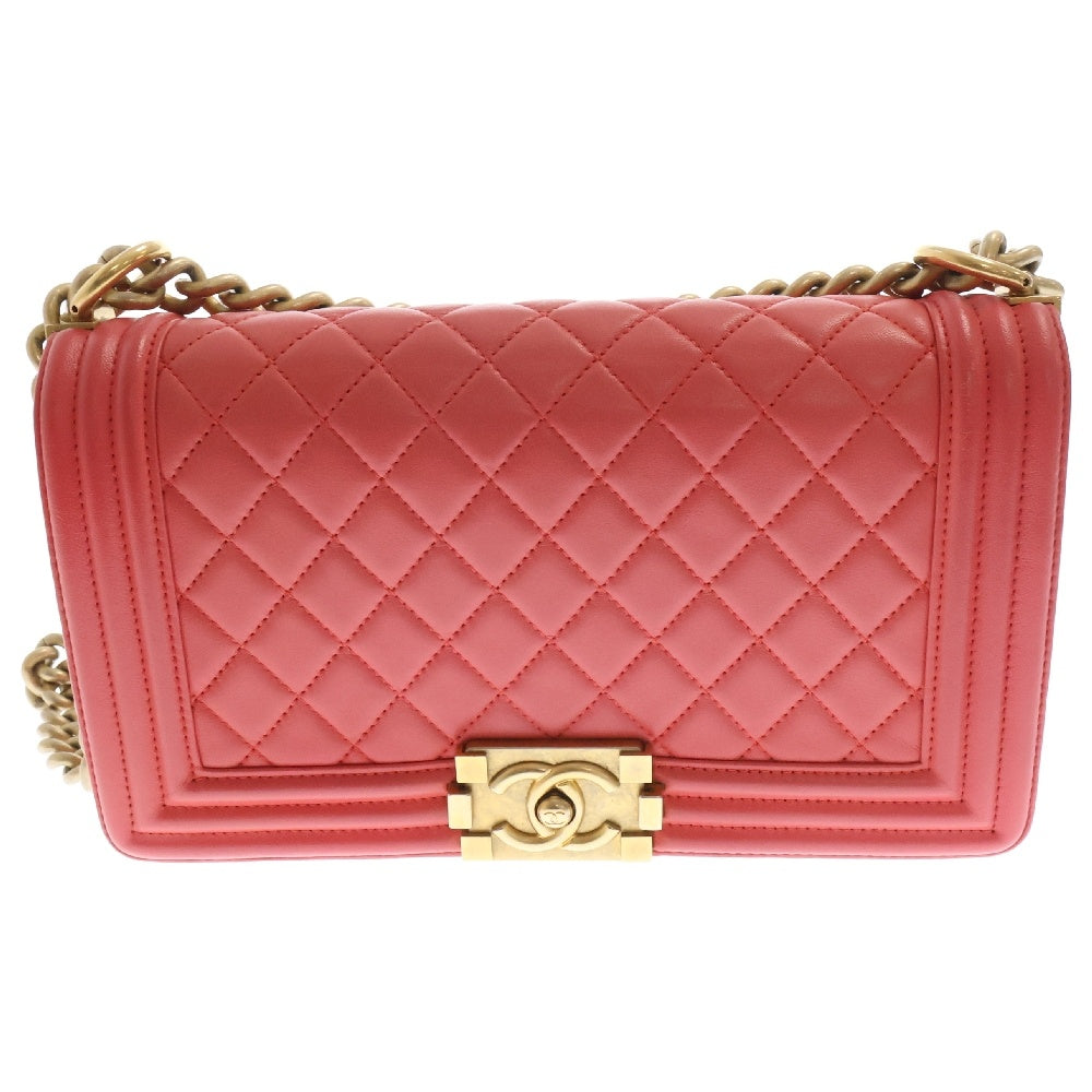 CHANEL(シャネル) ボーイシャネル チェーンショルダー ラムスキン ショルダーバッグ レディース A67086 ピンク