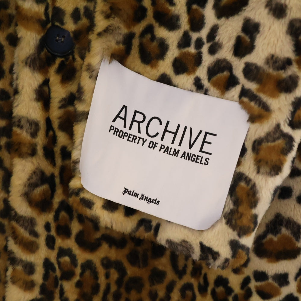 Palm Angels(パームエンジェルス) 21AW Leopard Print Faux Fur Coat レオパード柄 ファーコートジャケット ブラウン PMEA184F21FAB001