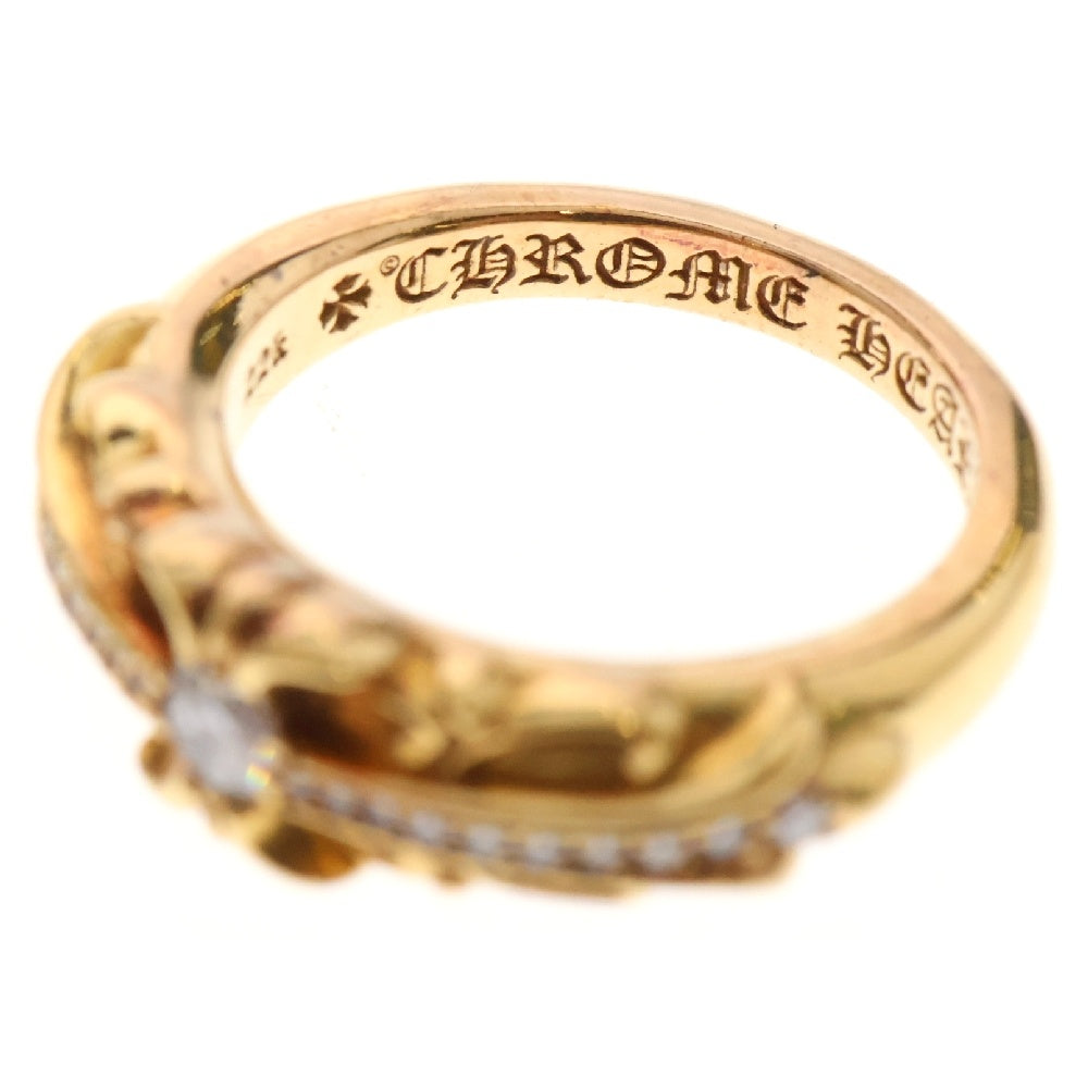 CHROME HEARTS(クロムハーツ) 22K BABYCLSC P/DIA ベイビークラシック フローラルクロスリング PAVEダイヤ ゴールド BCA055