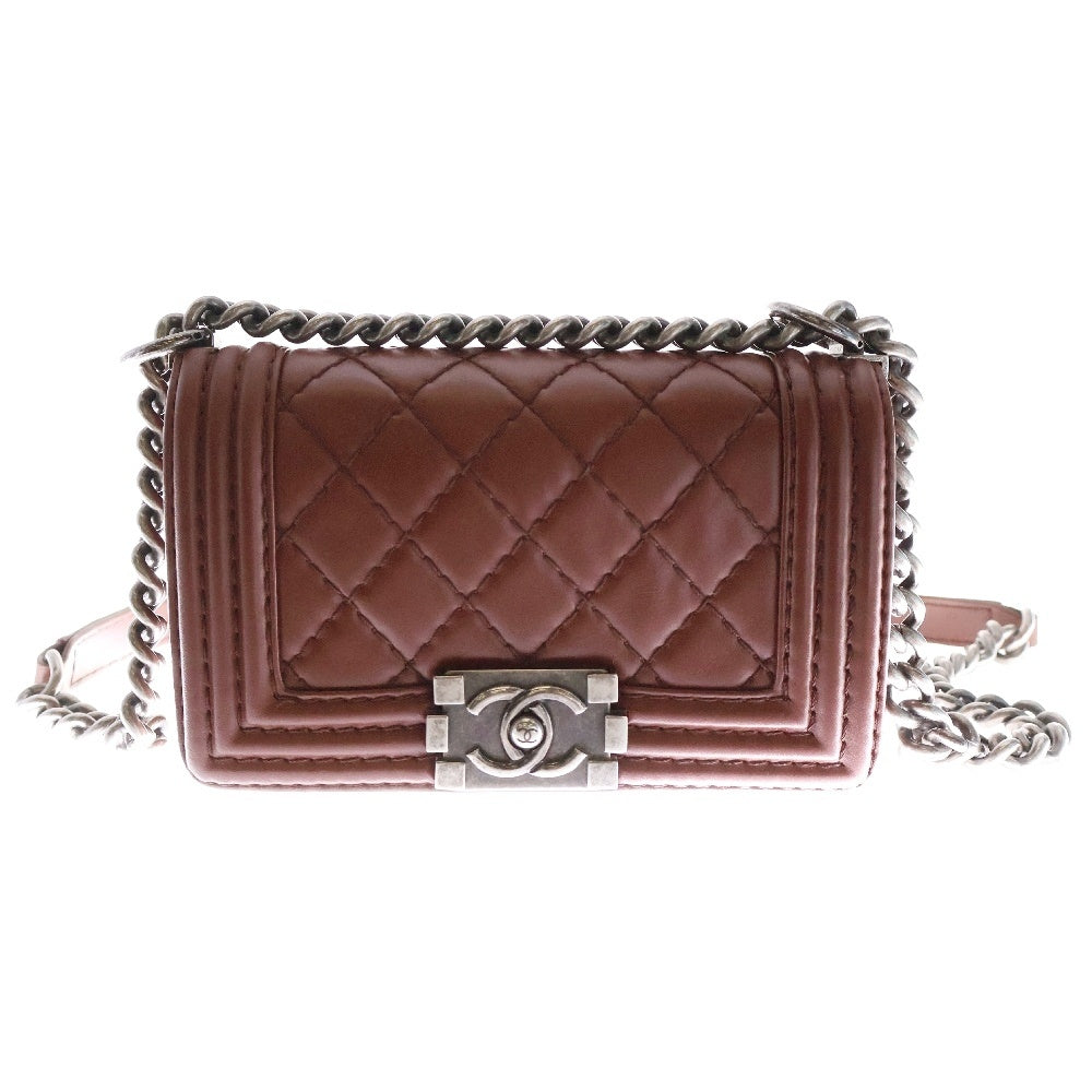 CHANEL(シャネル) ボーイシャネル20 ラムスキン チェーンショルダーバッグ レディース ブラウン A67085