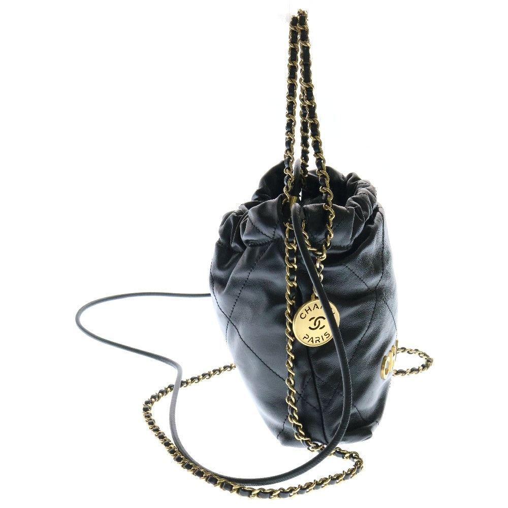 CHANEL(シャネル) シャネル22 スモール ショルダーバッグ シャイニーカーフスキン ブラック AS3260