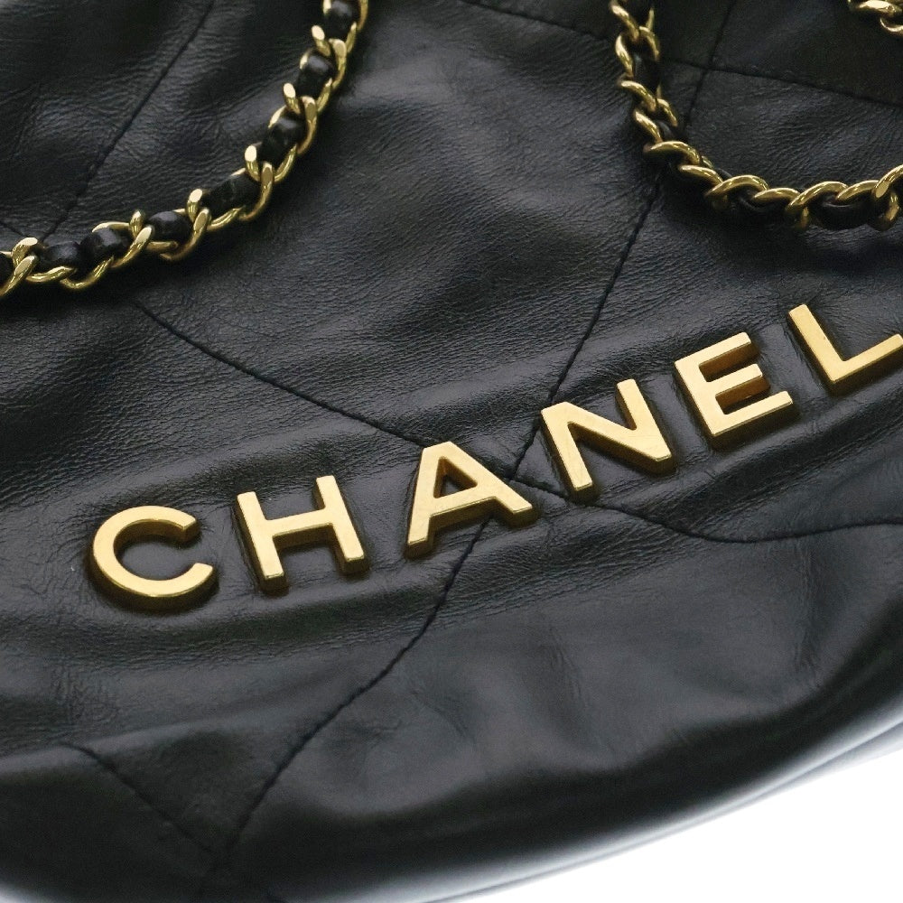 CHANEL(シャネル) シャネル22 スモール ショルダーバッグ シャイニーカーフスキン ブラック AS3260