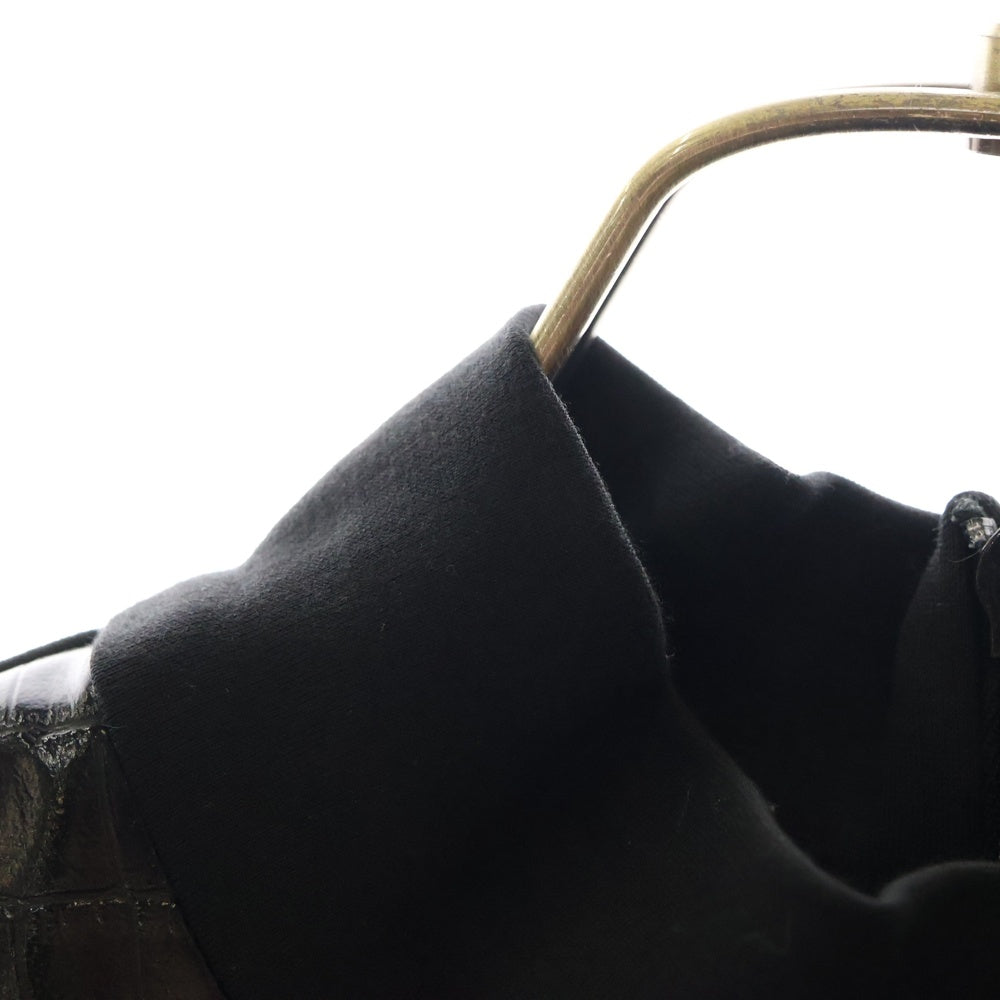 Armani Exchange(アルマーニ エクスチェンジ) クロコ柄 ジャージー素材 切り替え ストレッチ ワンピース 6LYA88 YJ6WZ レディース ブラック